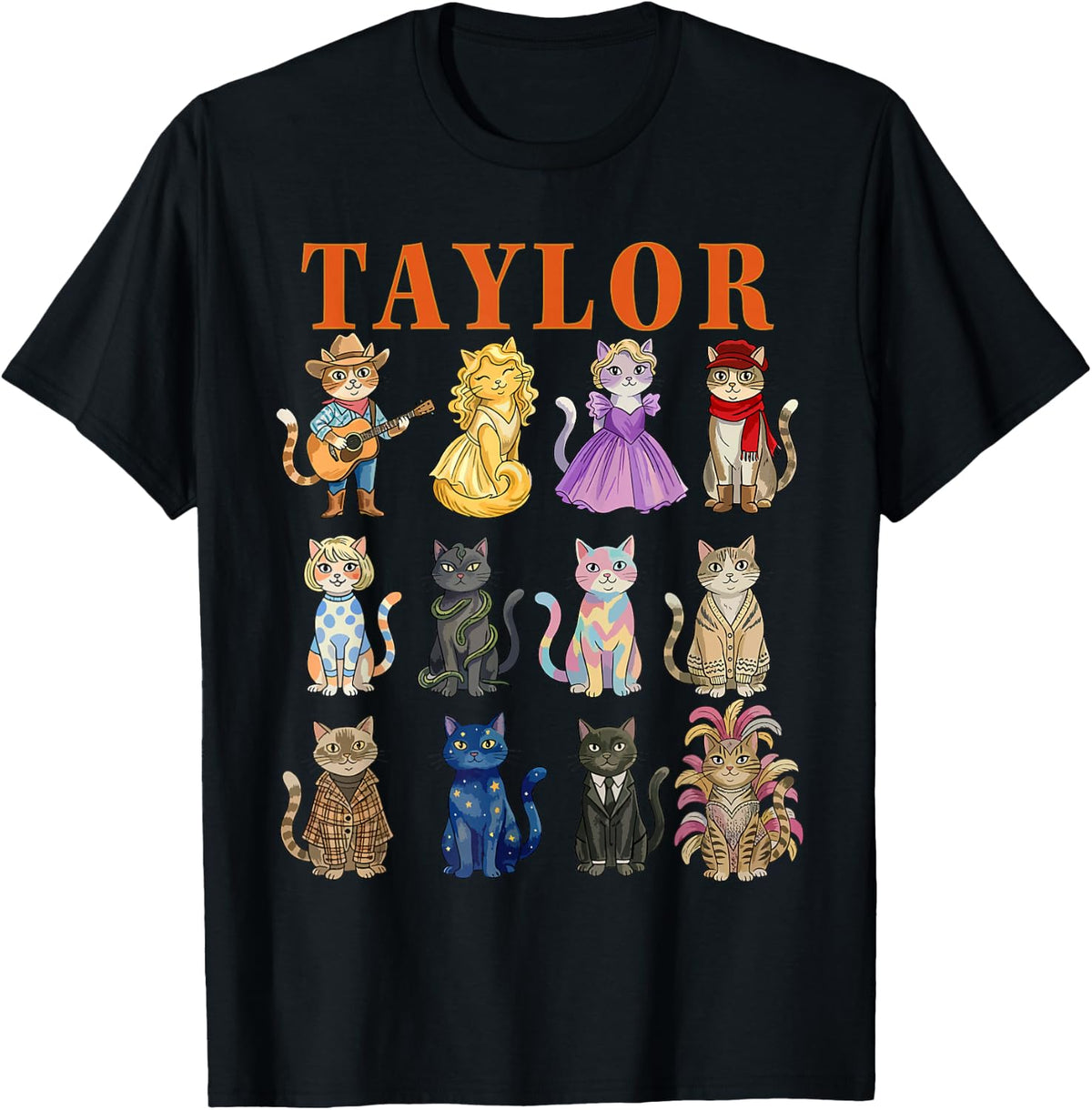 Taylor Groovy Name Cat 80's Vintage Birthday Girls T-Shirt