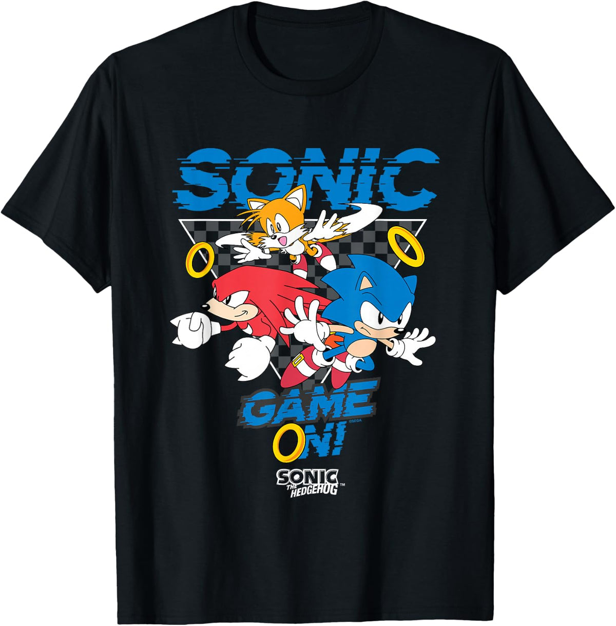 Sonic The Hedgehog Game On! Main Trio Retro Group Shot T-Shirt