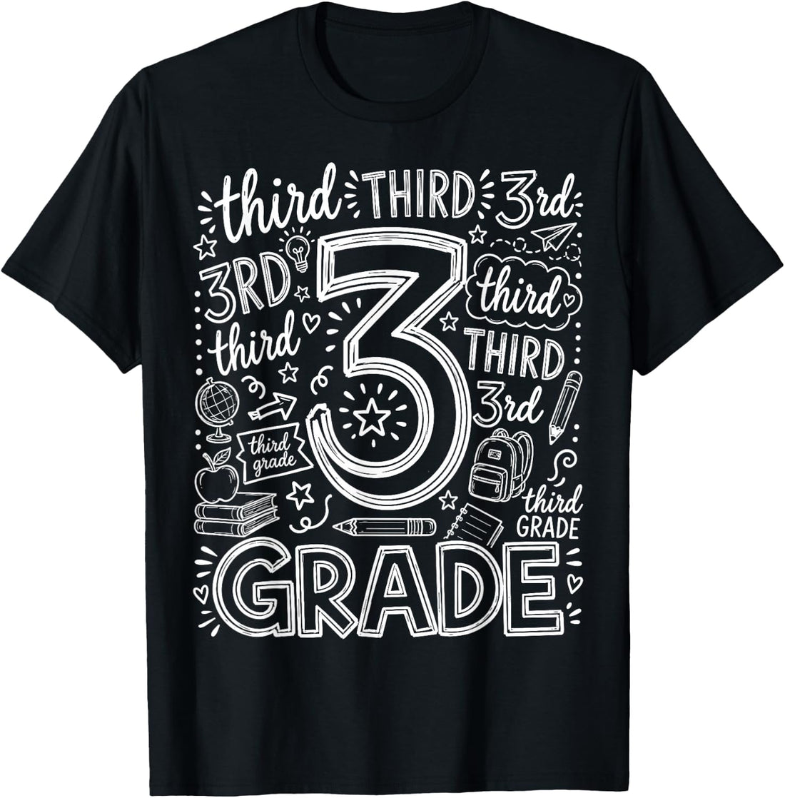 3rd Grade Typography Team Third Grade Teacher Back to School T-Shirt