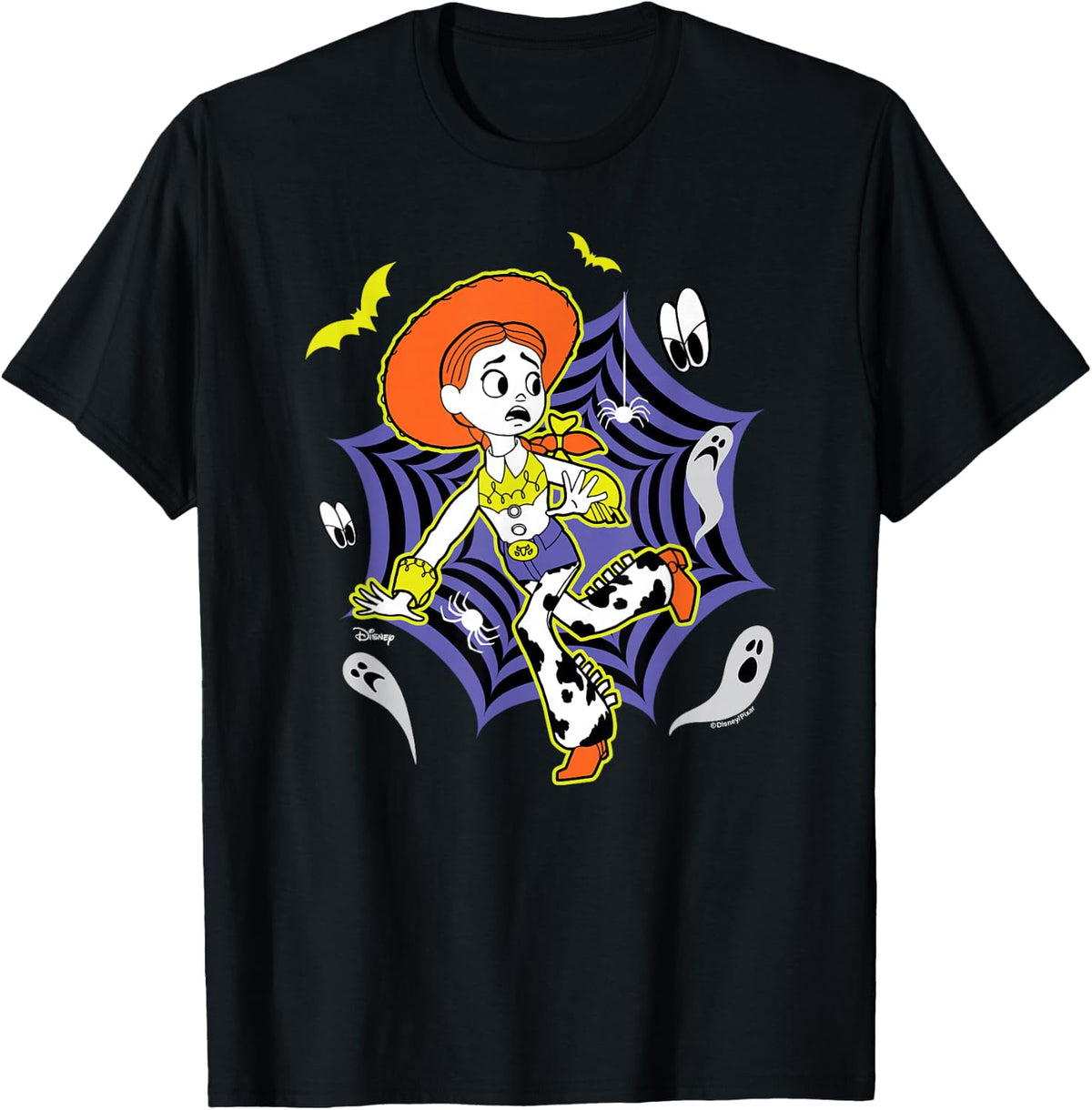 Toy Story - Jessie Halloween Spider Web with Bats and Ghosts T-Shirt