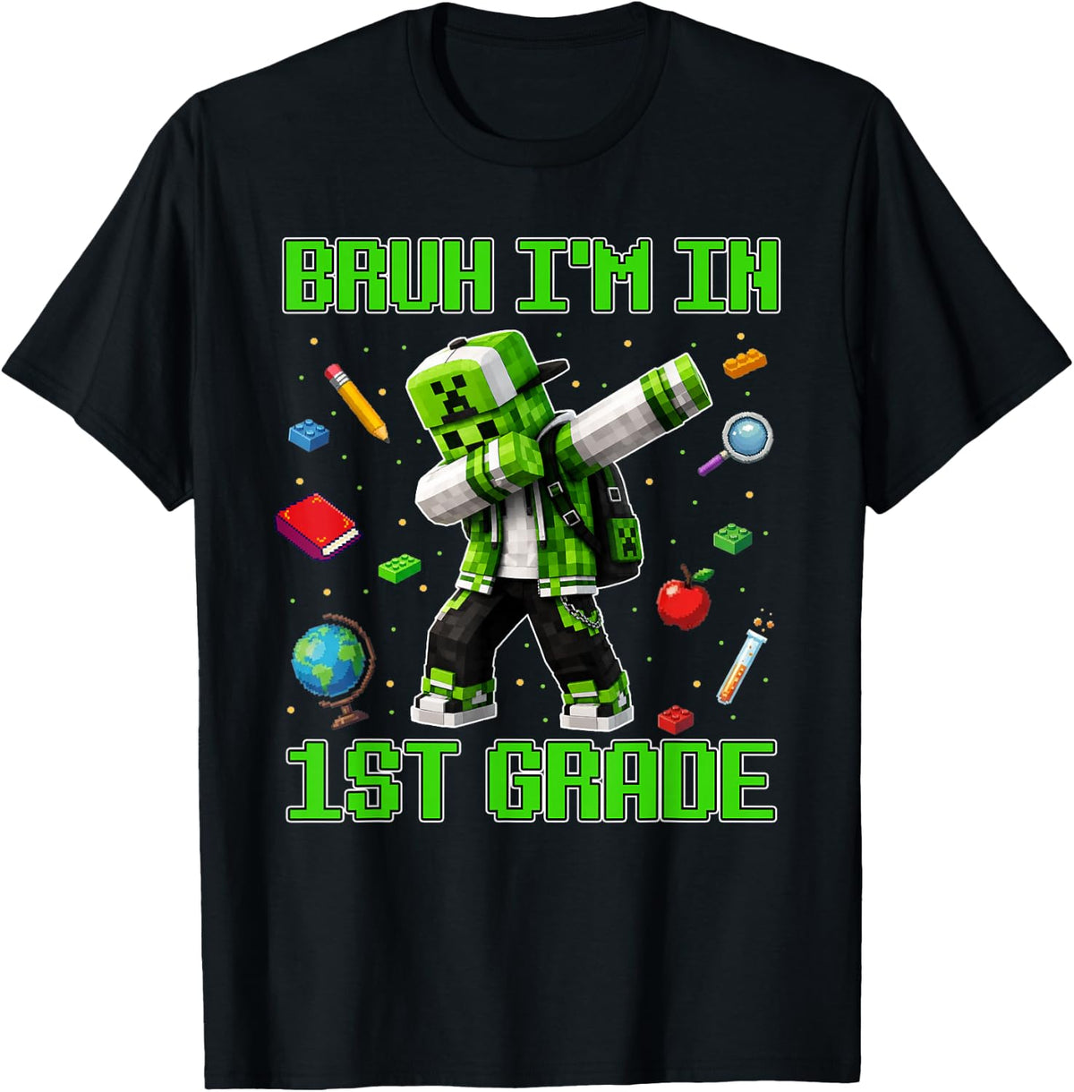 Bruh I'm in 1st Grade Boys Gamer Back to School First Day T-Shirt