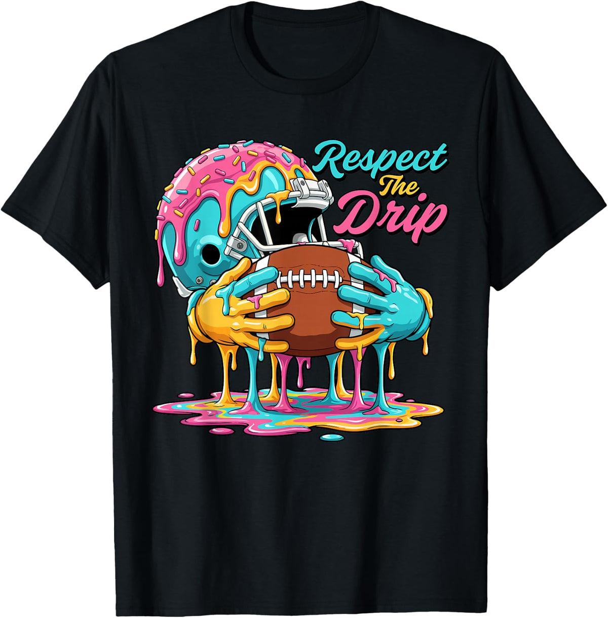 Football Player Ice Cream Sport Sprinkle Respect Drip Gaming T-Shirt
