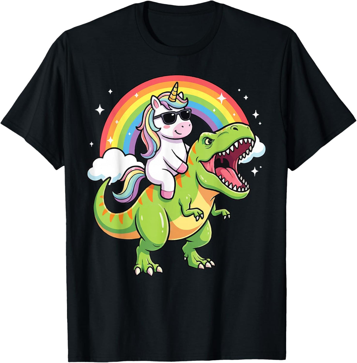 Unicorn Riding T-rex Dinosaur T-Shirt
