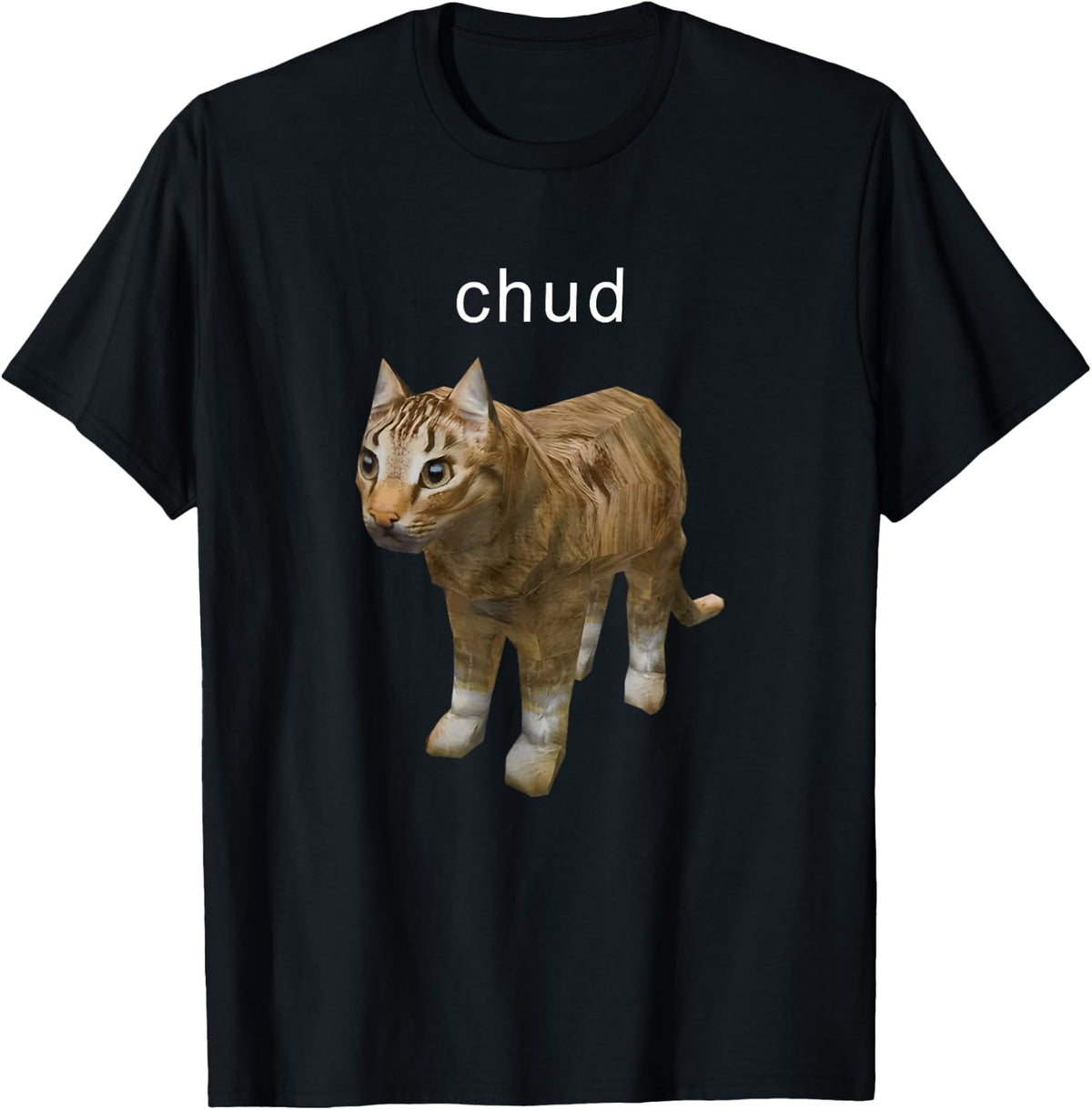 Funny Chud Low Poly Cat Retro 90s Gaming Meme T-Shirt