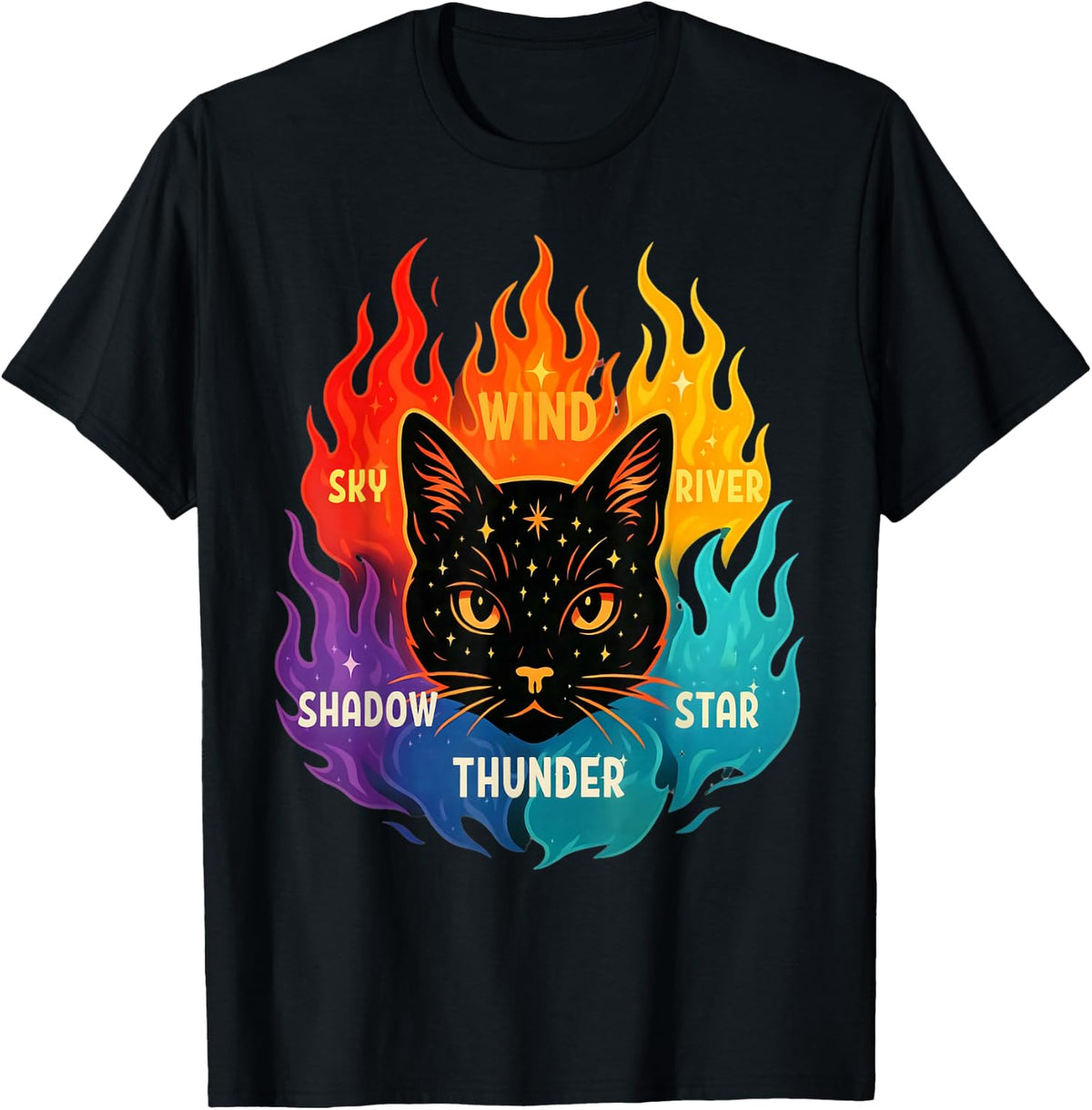 Wind Shadow River Star Thunder Sky Cat Feline Warriors T-Shirt