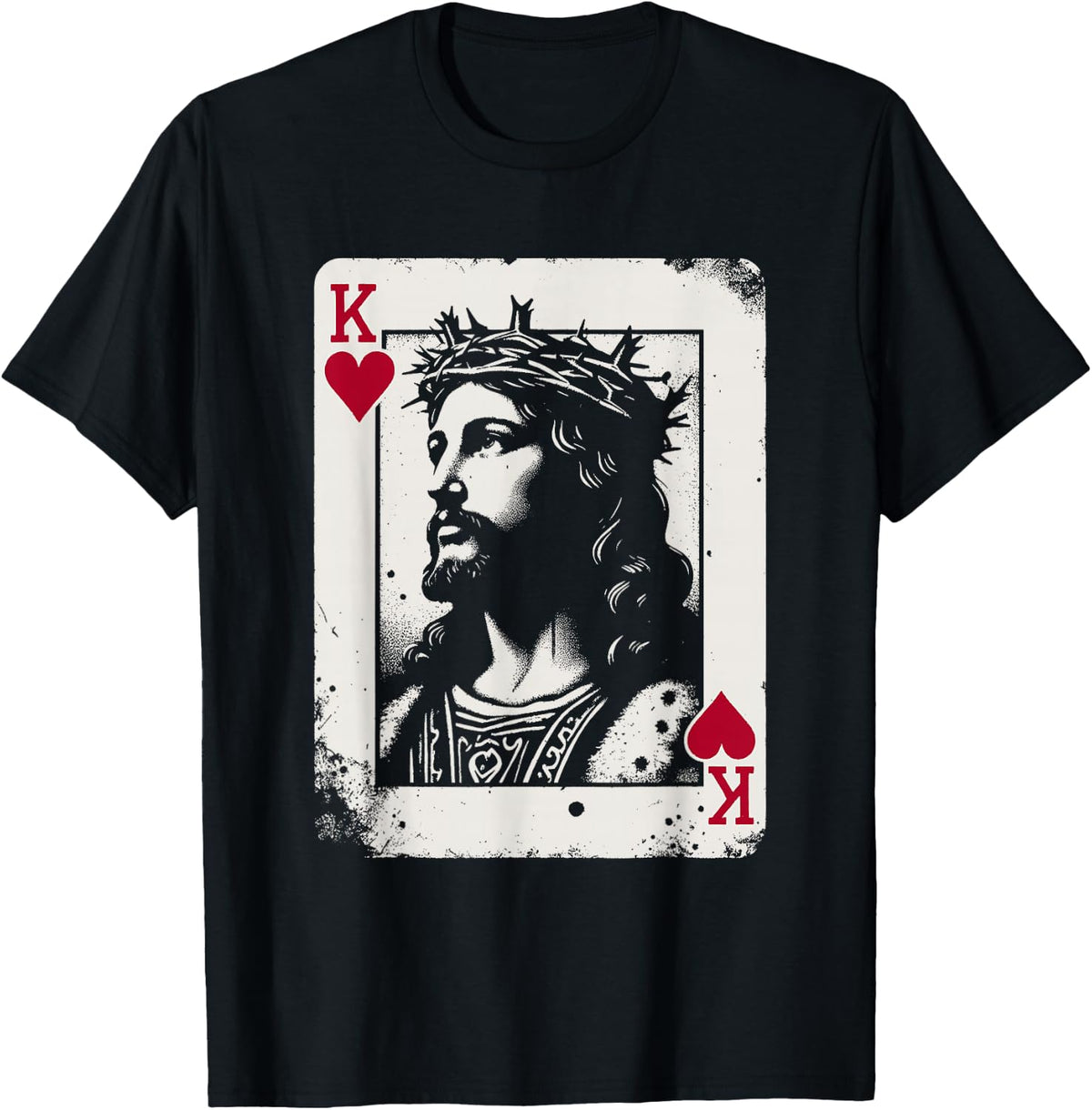 Jesus King of Hearts - Vintage Religious Card Game Lover T-Shirt