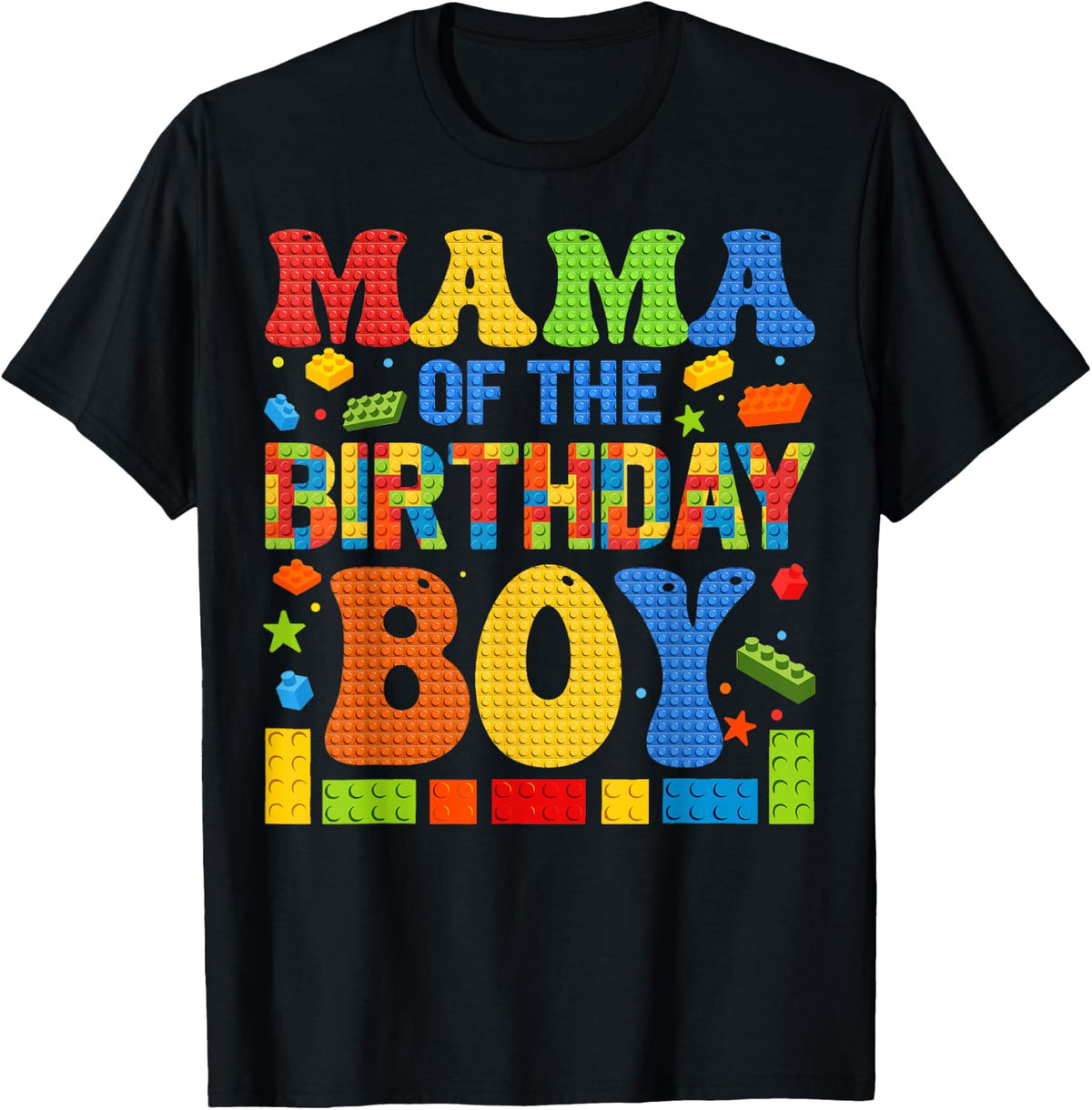 Mama Of The Birthday Boy Building Block Birthday Party T-Shirt