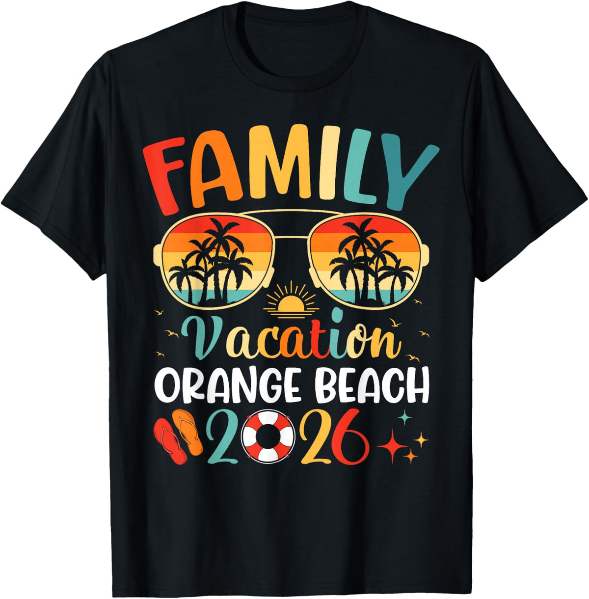 Family Vacation 2026 Matching Group California Orange Beach T-Shirt