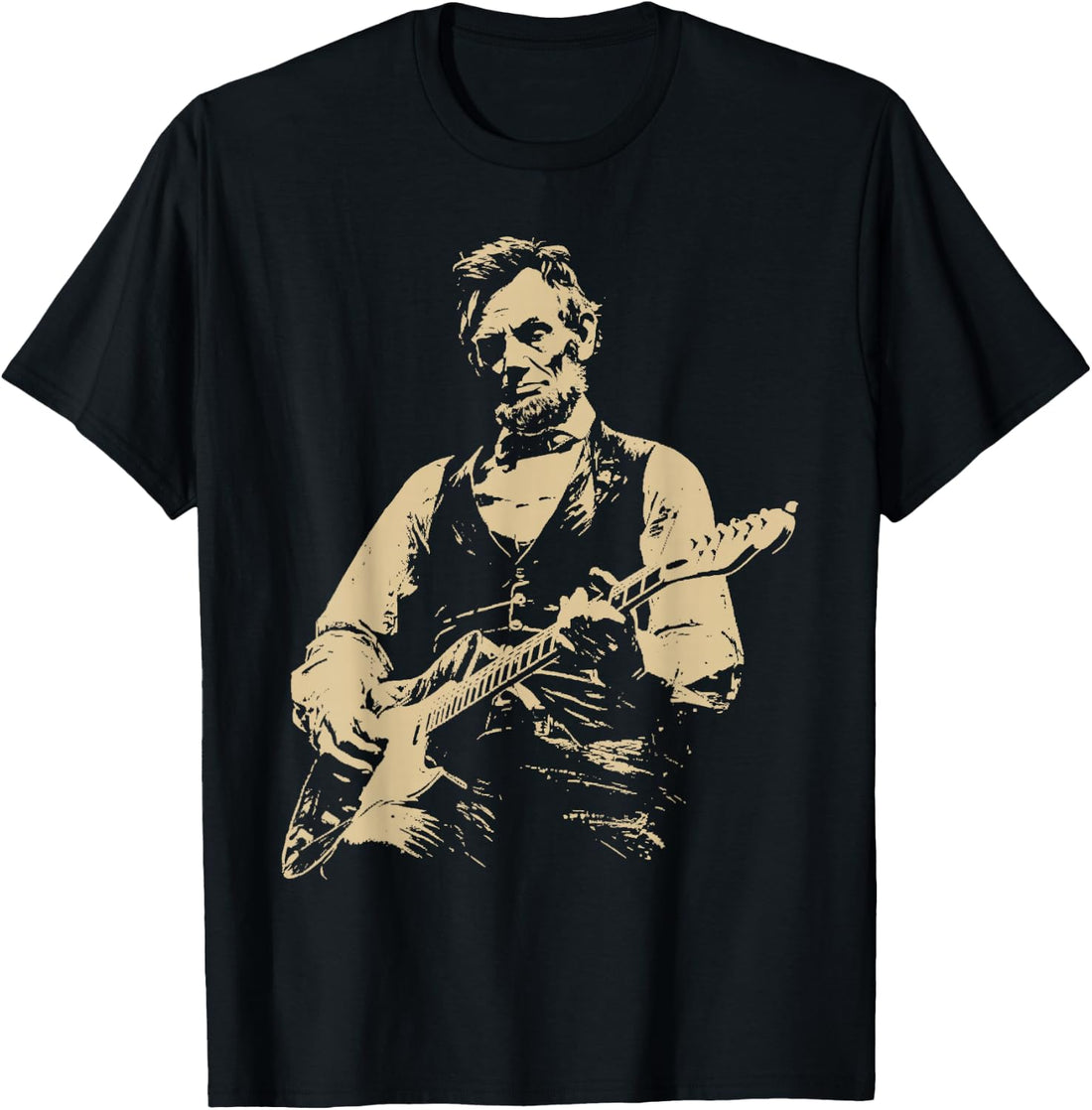 Abraham Lincoln Playing Electric Guitar Rocker T-Shirt