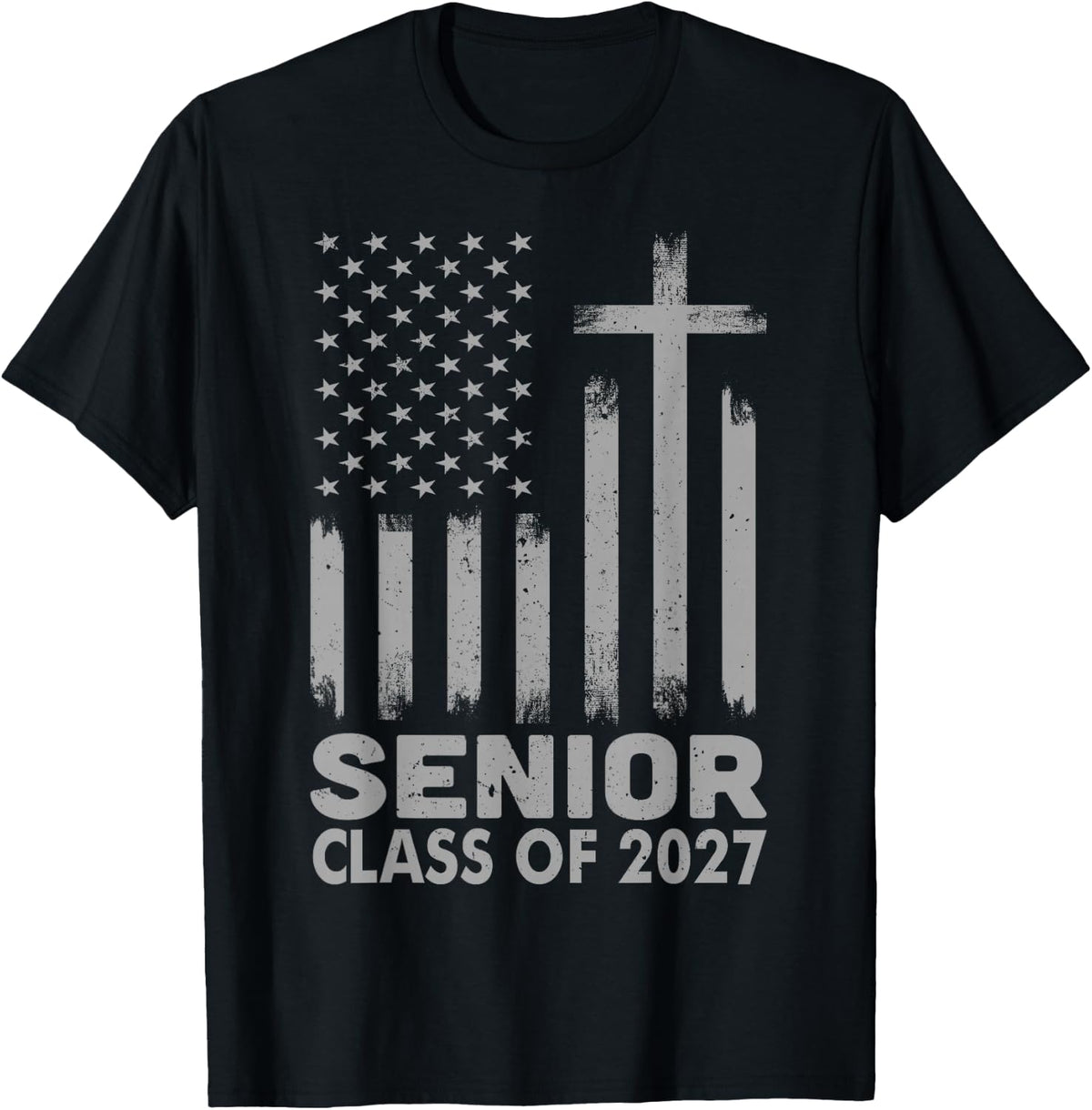 Senior Class of 2027 USA Flag Christian Graduation 2027 T-Shirt