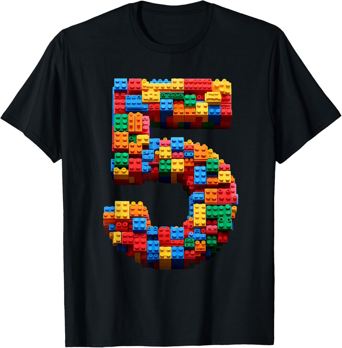 5 Year Old Blocks Building Master Builder 5th Birthday Boy T-Shirt