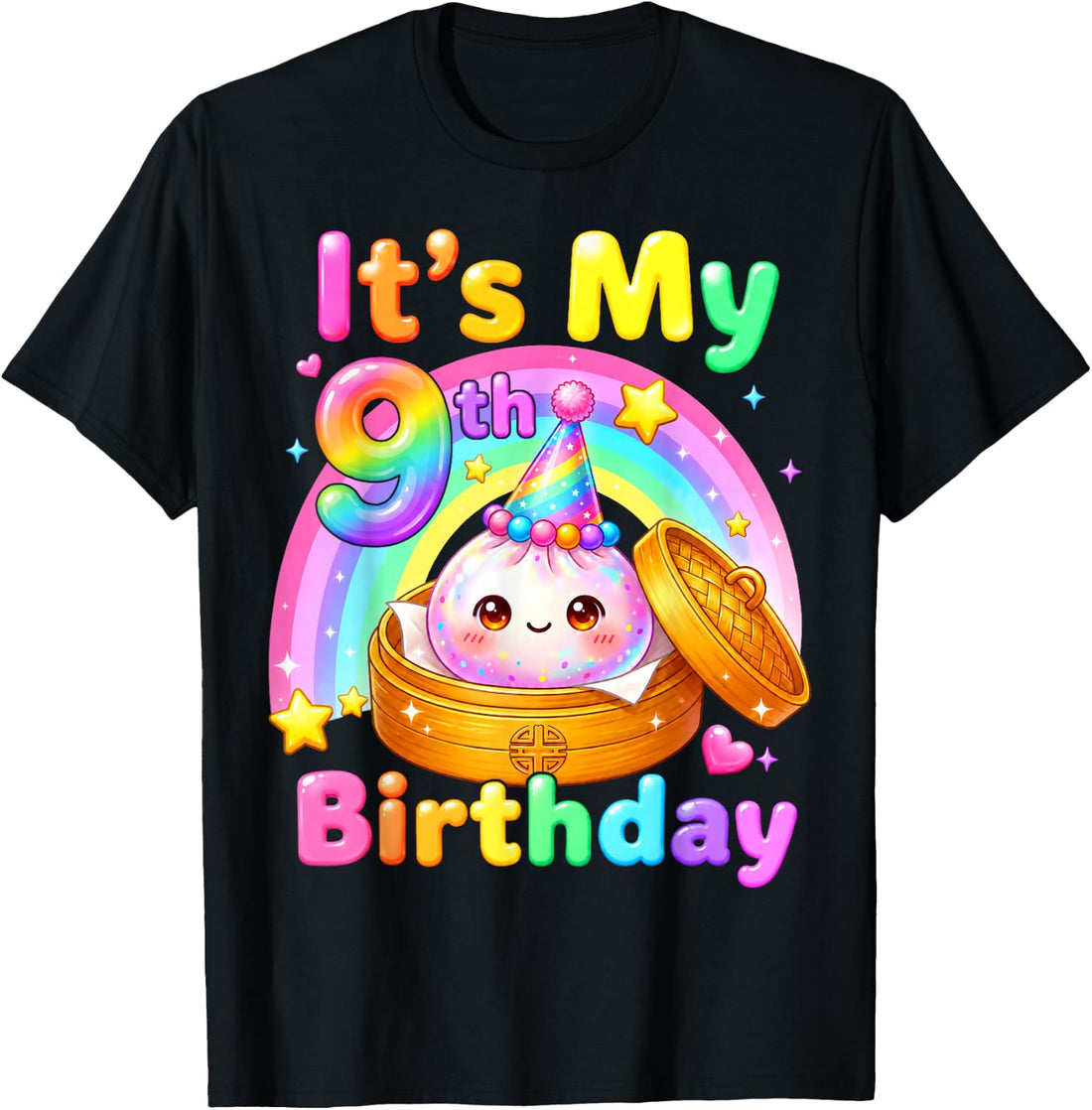 9th Birthday Girl Kawaii Dumpling Anime Party 9 Years Old T-Shirt