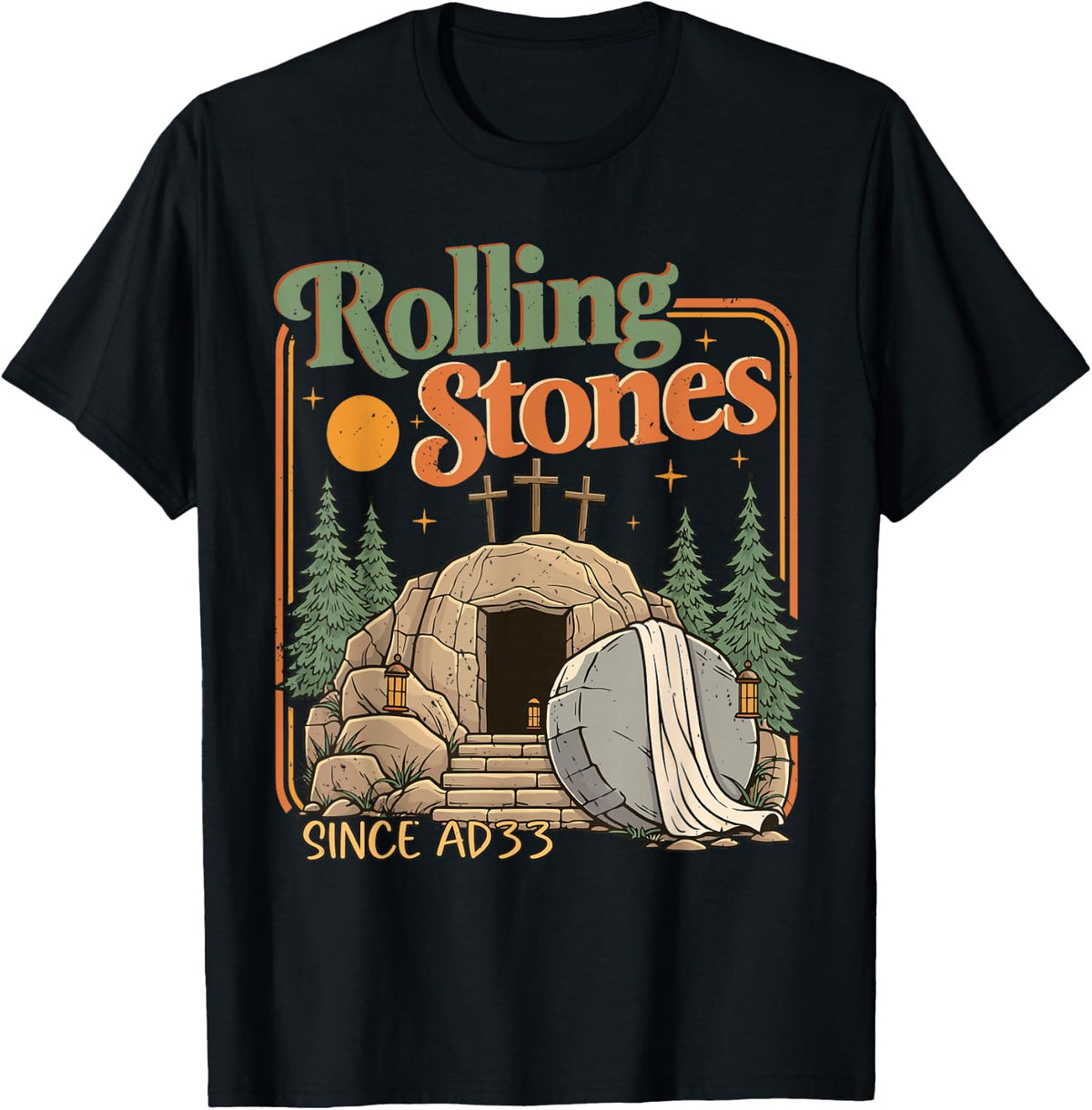 The Stone was Rolled Away He is Alive Retro Christian Easter T-Shirt