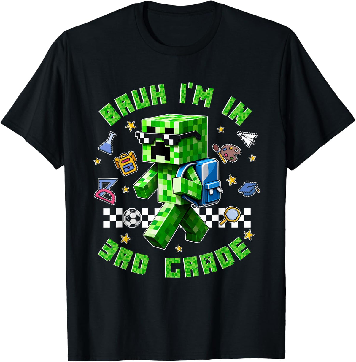 Bruh I'm in 3rd Grade Gamer First Day of School Gaming Kids T-Shirt