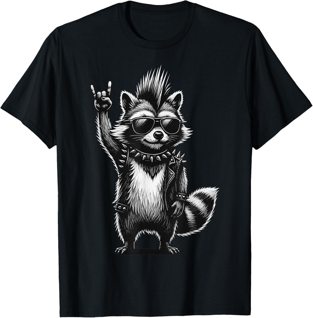 Raccoon Punk Rock Music T-Shirt