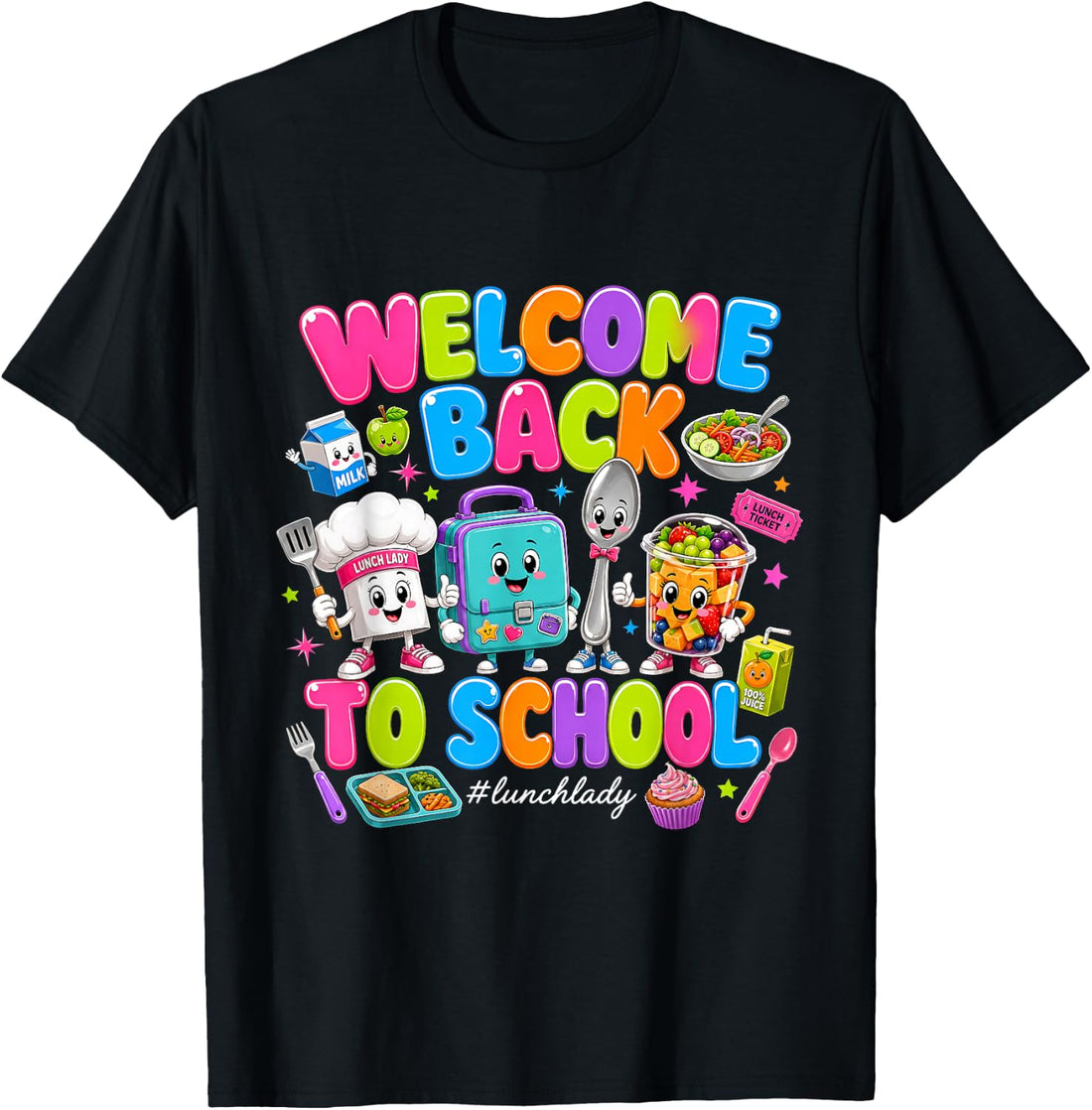 Welcome Back to School Lunch Lady Cute Cafeteria Worker Art T-Shirt