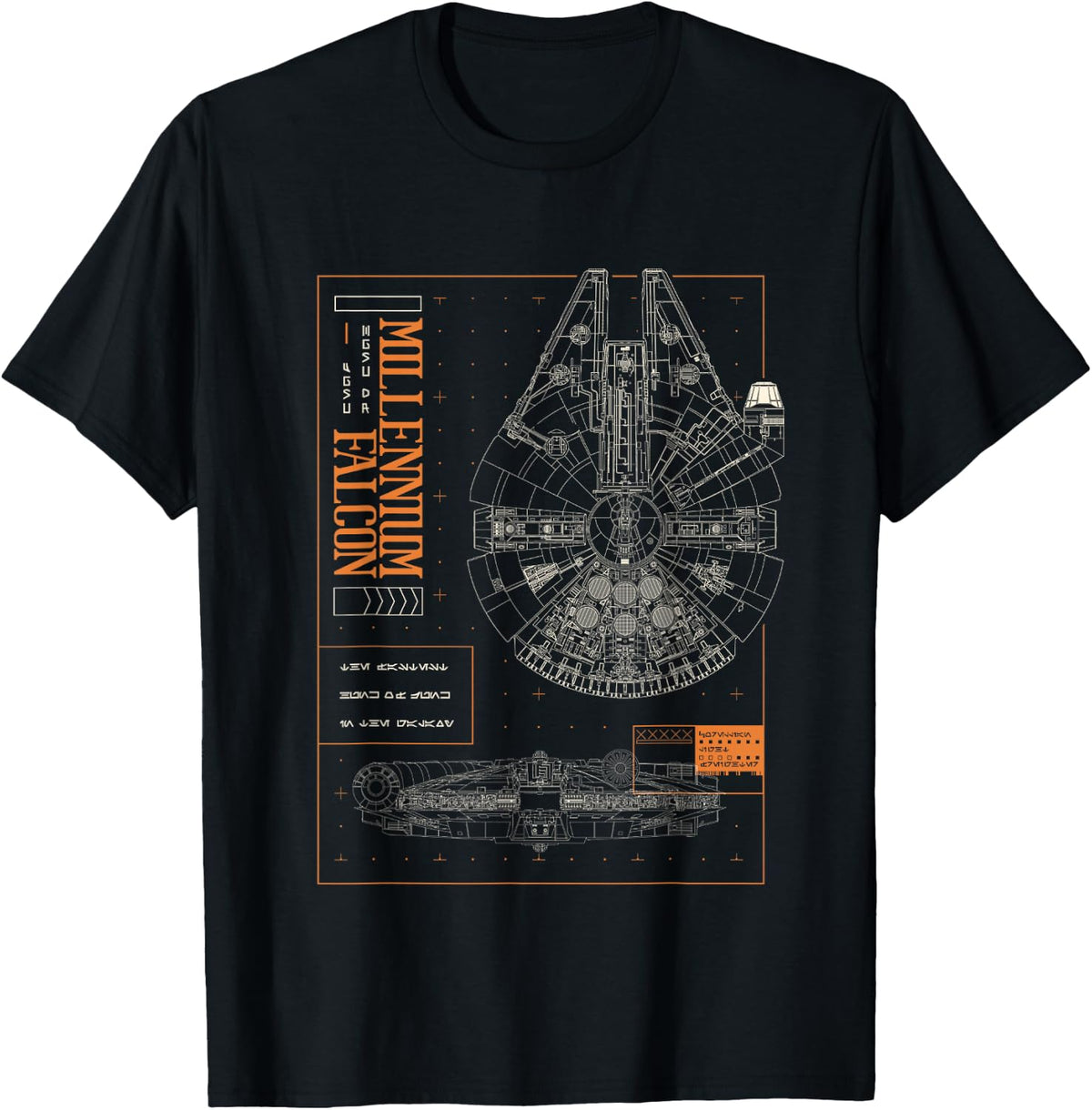 Star Wars Classic Millennium Falcon Blueprint T-Shirt