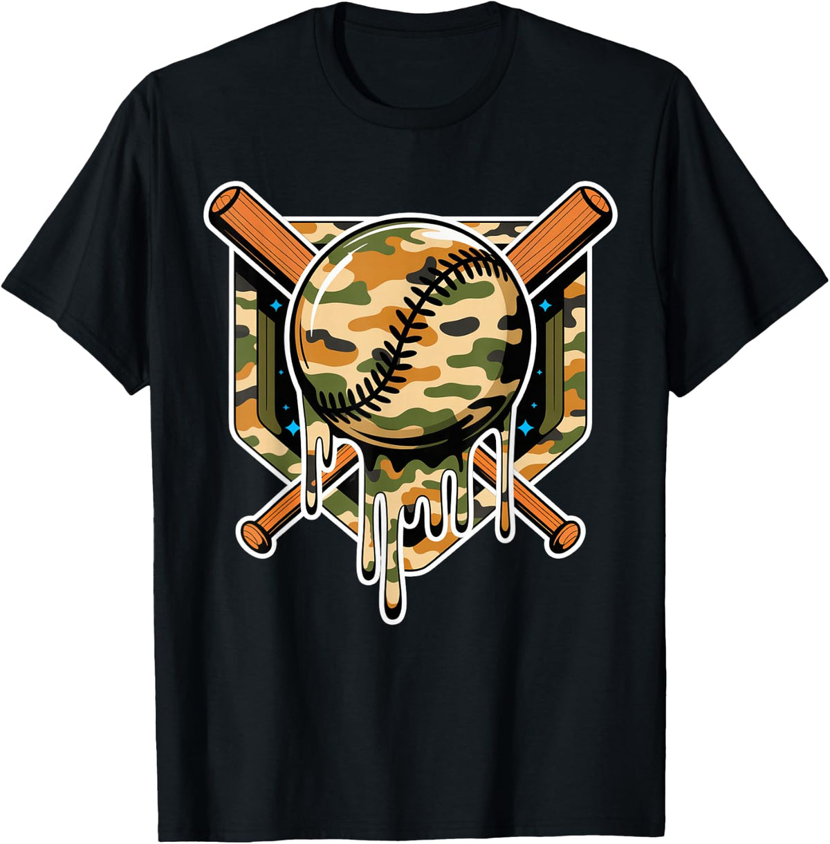 Baseball Respect The Drip Camo Youth Boys Baseball T-Shirt