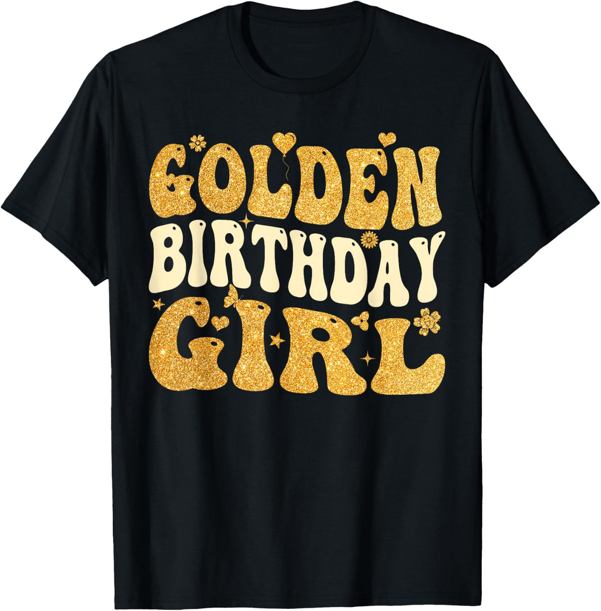 Golden Birthday Girl Era Women Kids Groovy T-Shirt