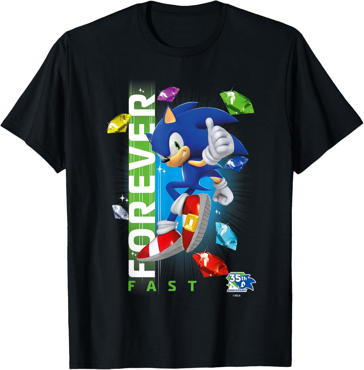 Sonic the Hedgehog 35th Anniversary Forever Fast Emeralds T-Shirt