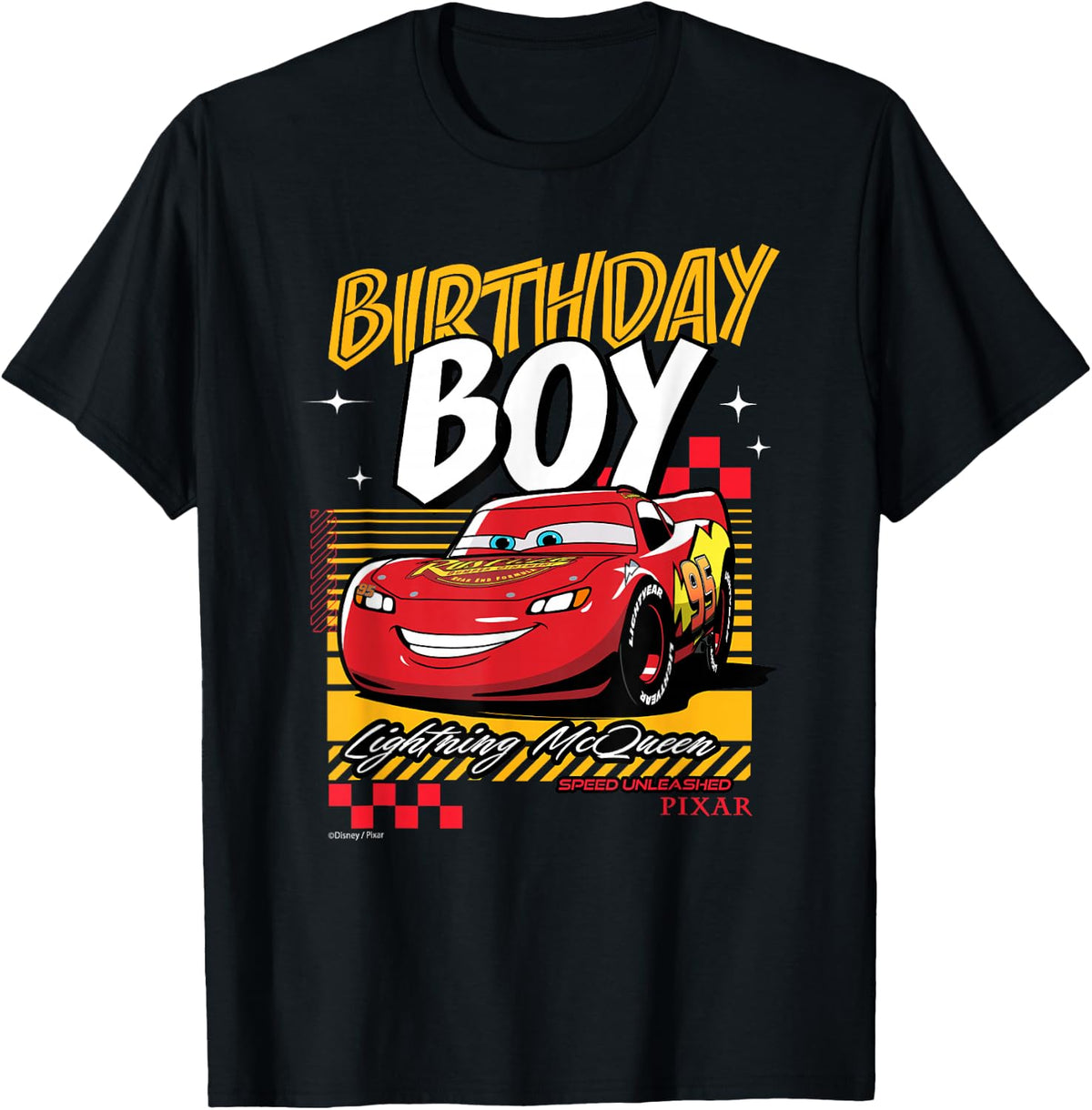 Disney Pixar Cars Lightning McQueen Speed Birthday Boy T-Shirt