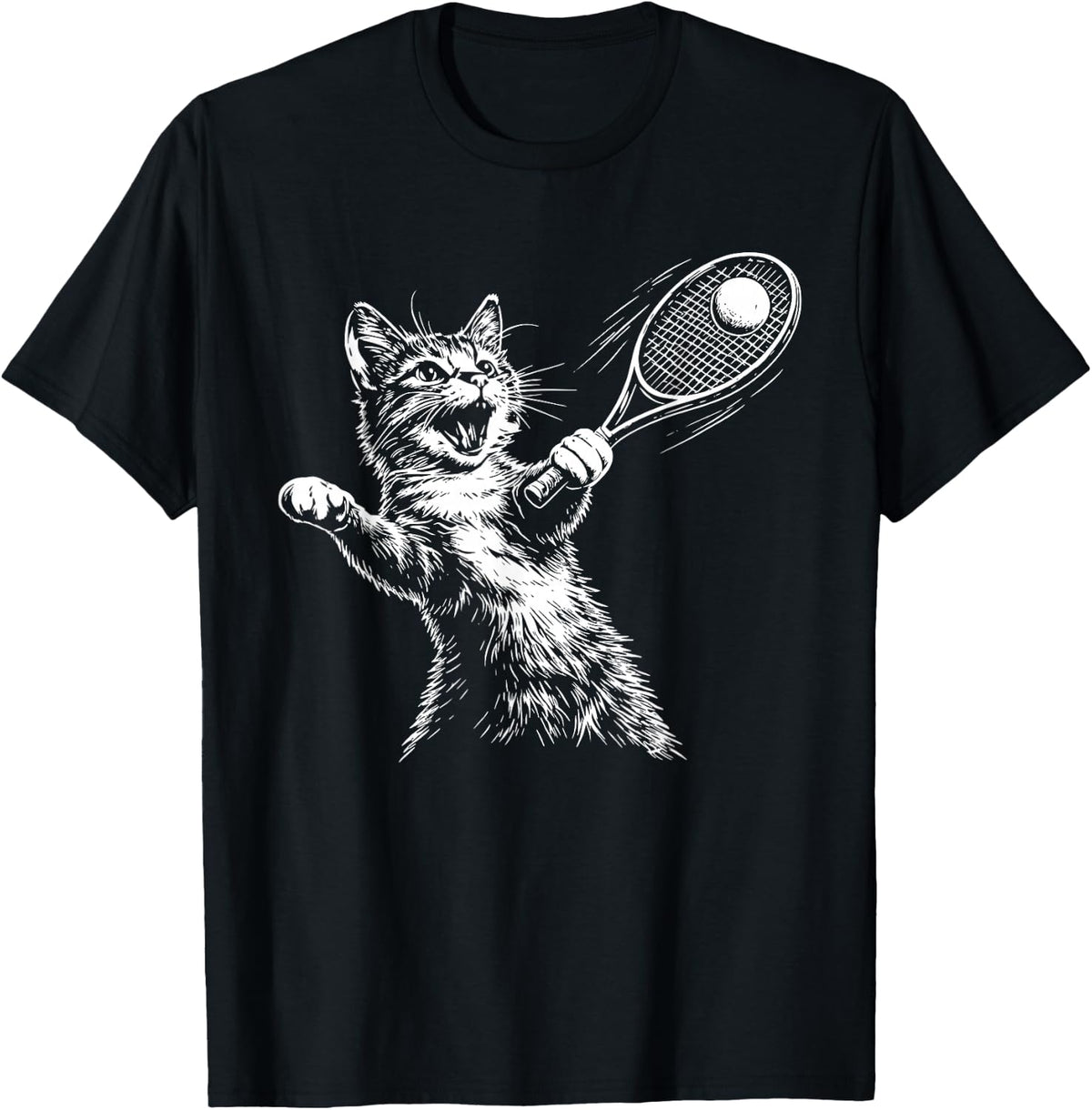 Funny Cat Tennis T-Shirt