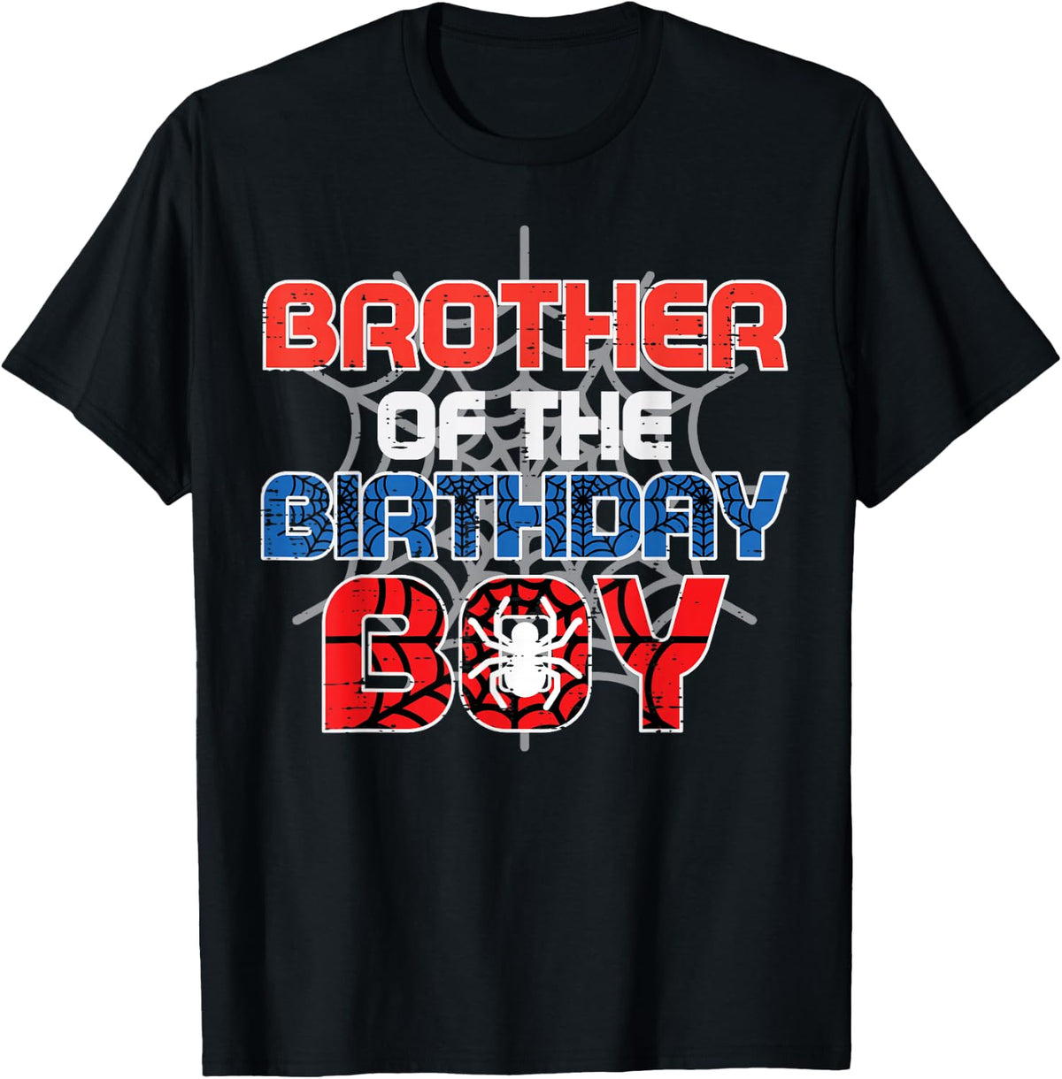Brother of Birthday Boy Spider Family Bday Party Boys Kids T-Shirt