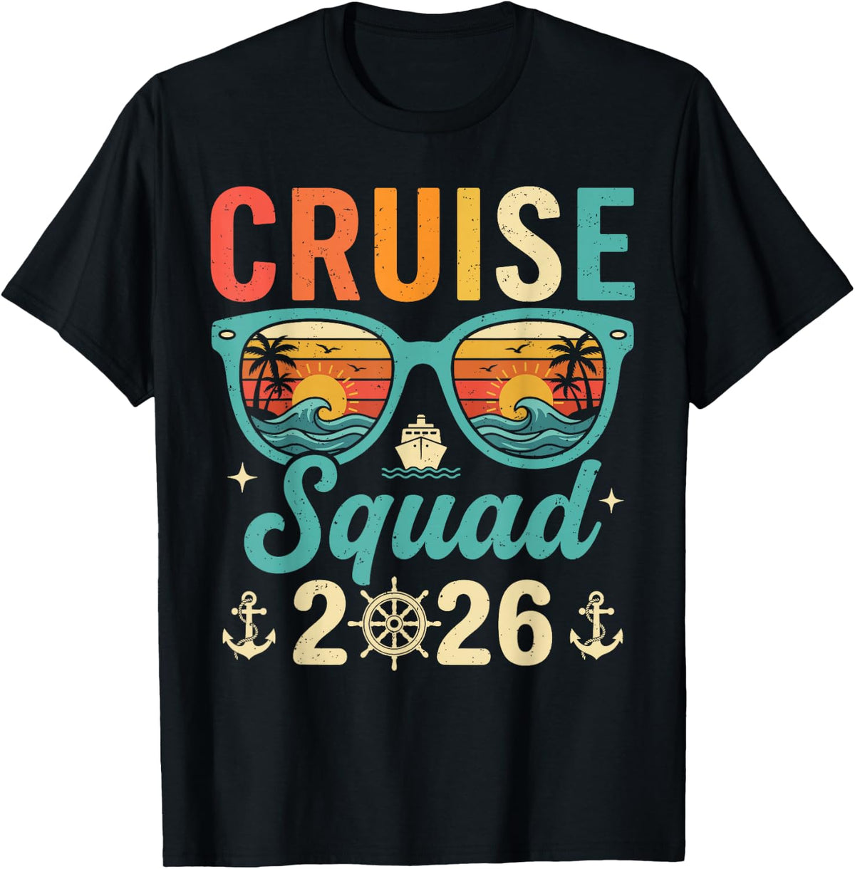 Retro Cruise Squad 2026 Family Matching Cruise T-Shirt