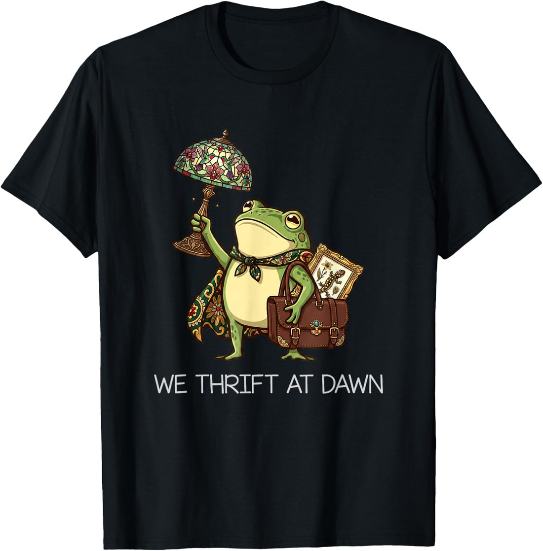 We Thrift At Dawn Vintage Funny Frog Thrifting Meme T-Shirt