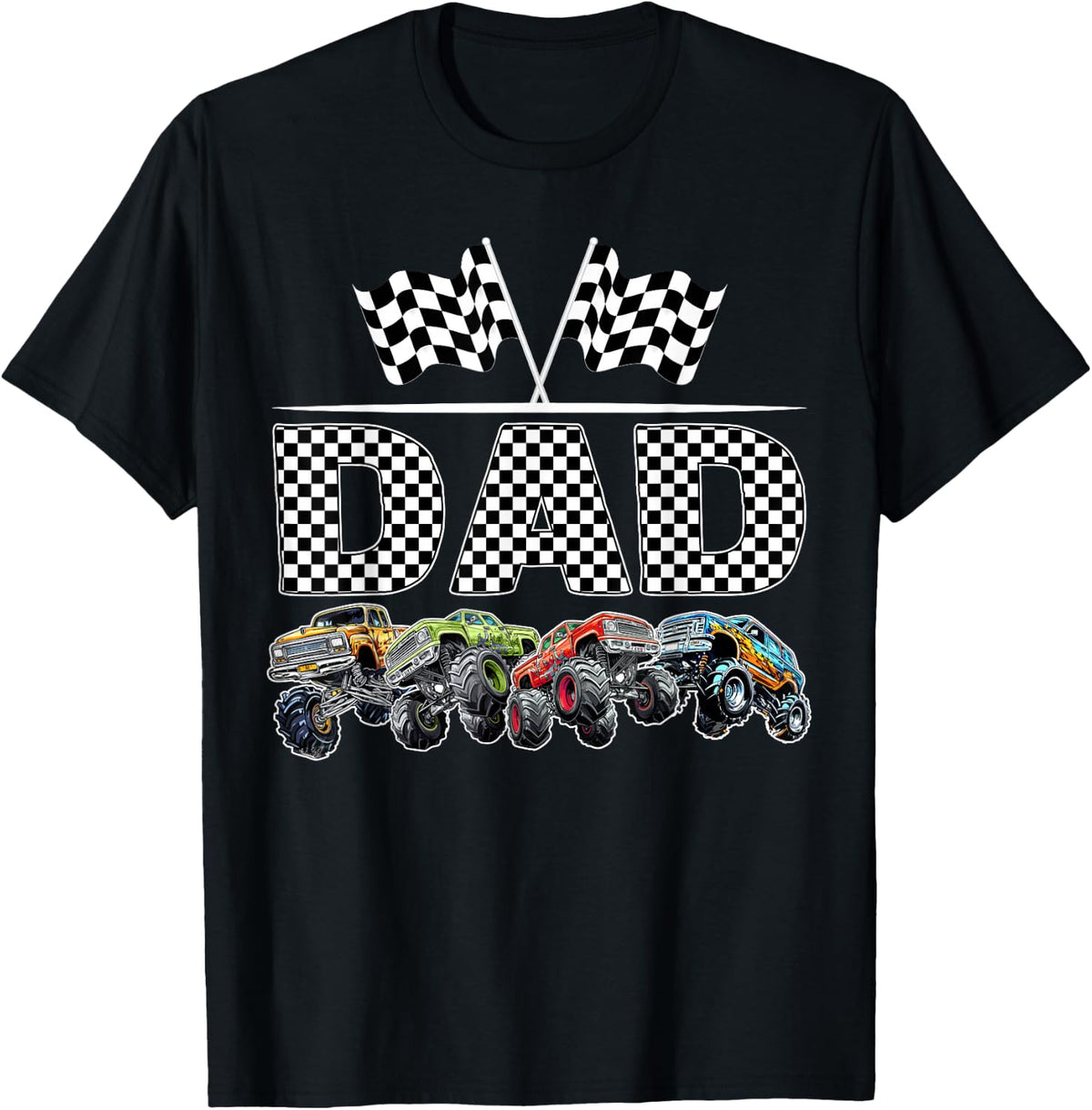 Dad Retro Monster Truck Family Birthday Matching T-Shirt