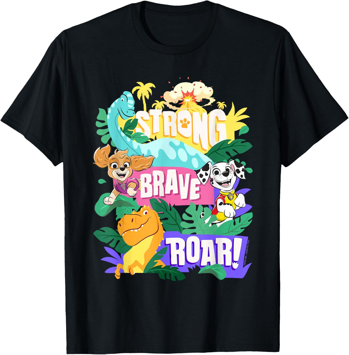 Paw Patrol: The Dino Movie Strong Brave Roar Dinosaurs T-Shirt