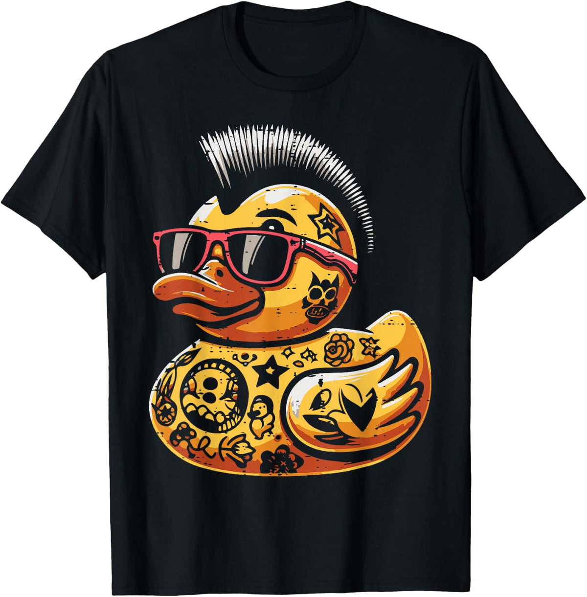 Mohawk Rubber Duck Punk Rock Rocker Toddler Boys Kid Men T-Shirt