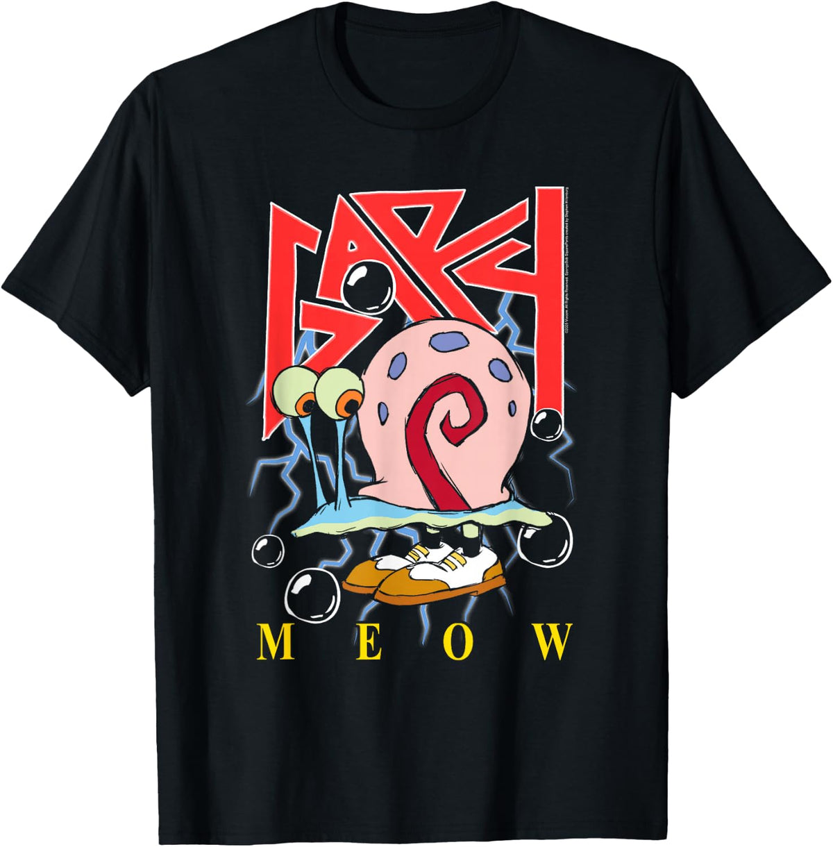 Spongebob Squarepants Gary Snail Heavy Metal Band T-Shirt