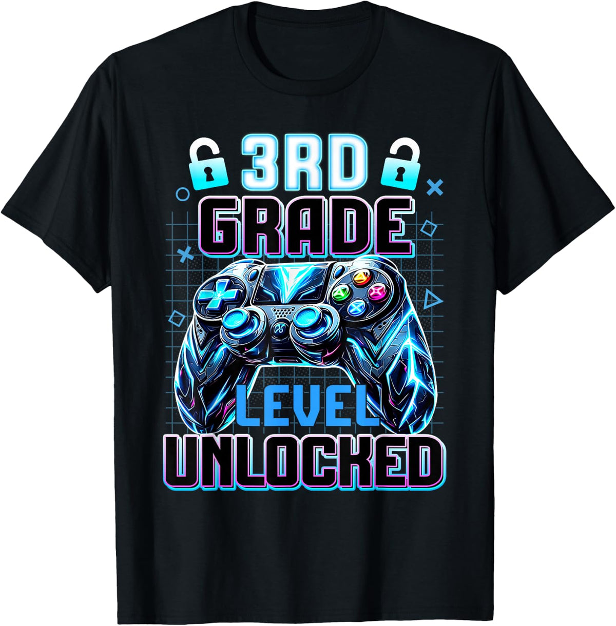 Third Grade 3rd Level Unlocked First Day Back to School Game T-Shirt
