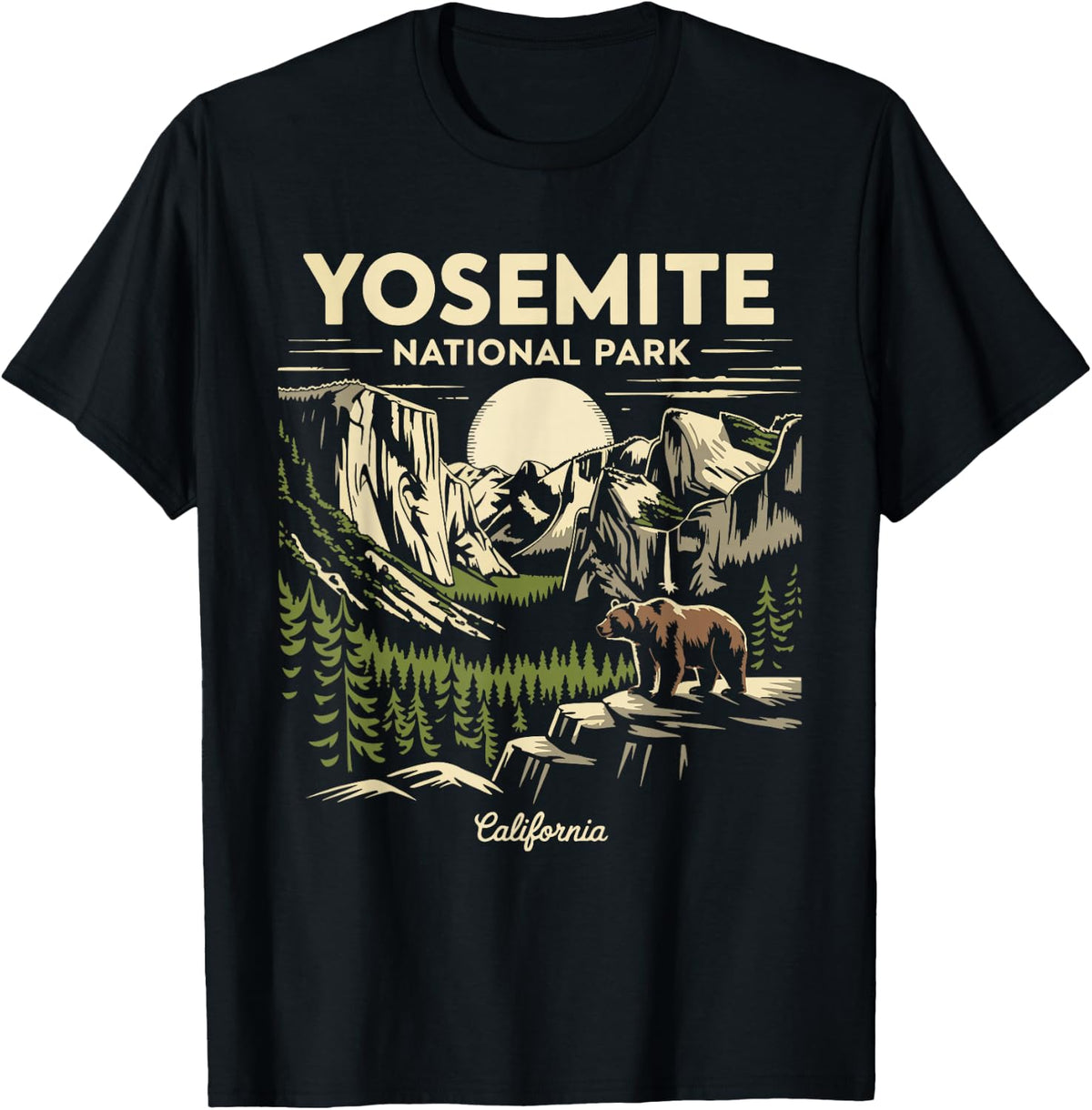 Yosemite National Park for Hikers Campers and Nature Lovers T-Shirt