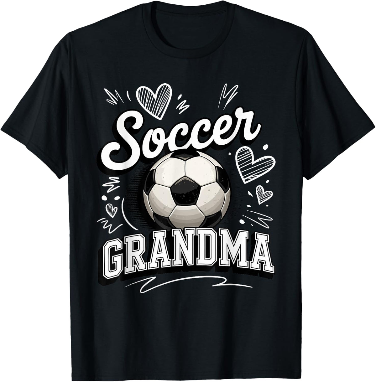 Soccer Grandma Heart Ball Stadium Supporter T-Shirt