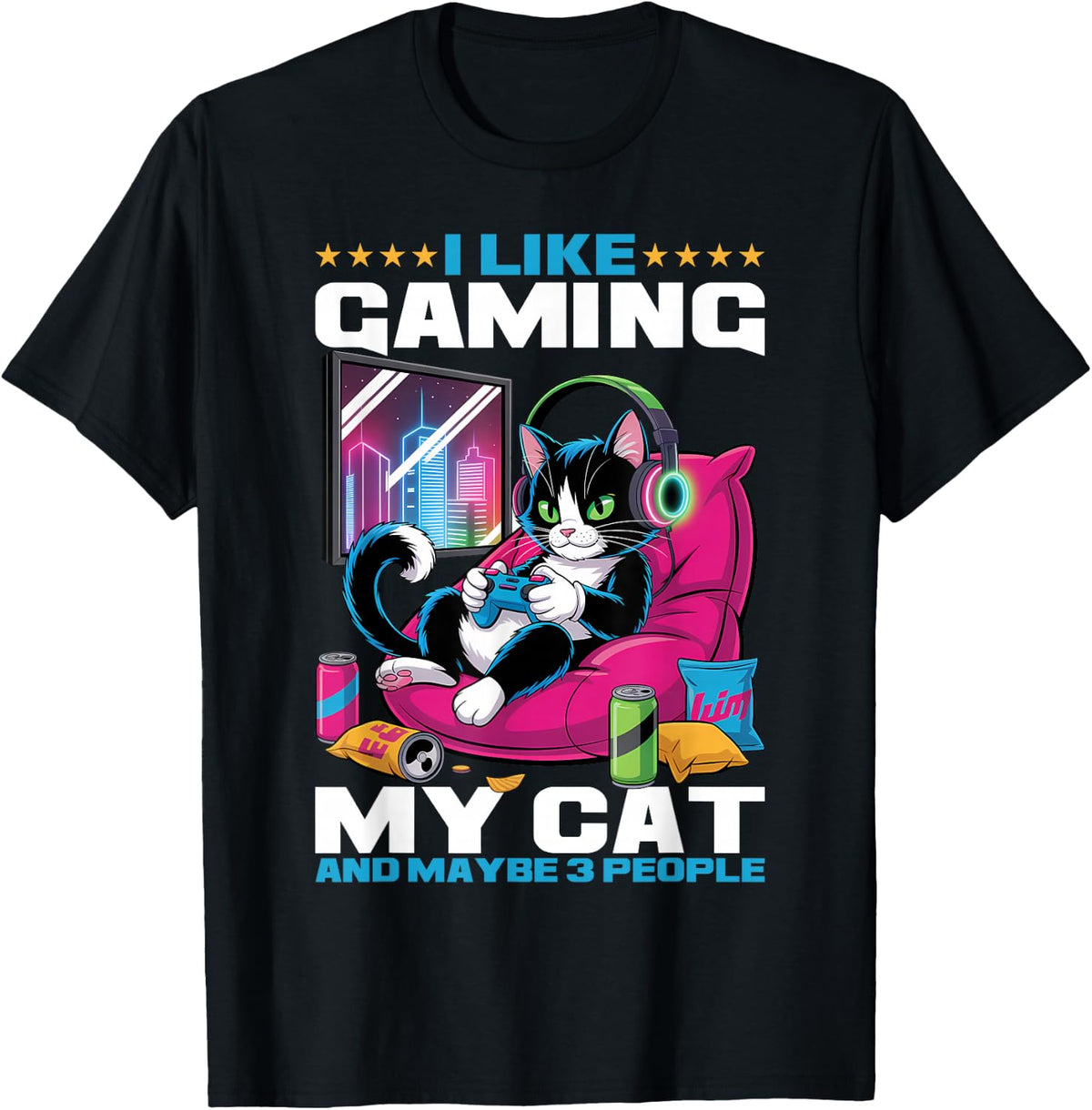 Gamer Gaming Cat Video Game T-Shirt