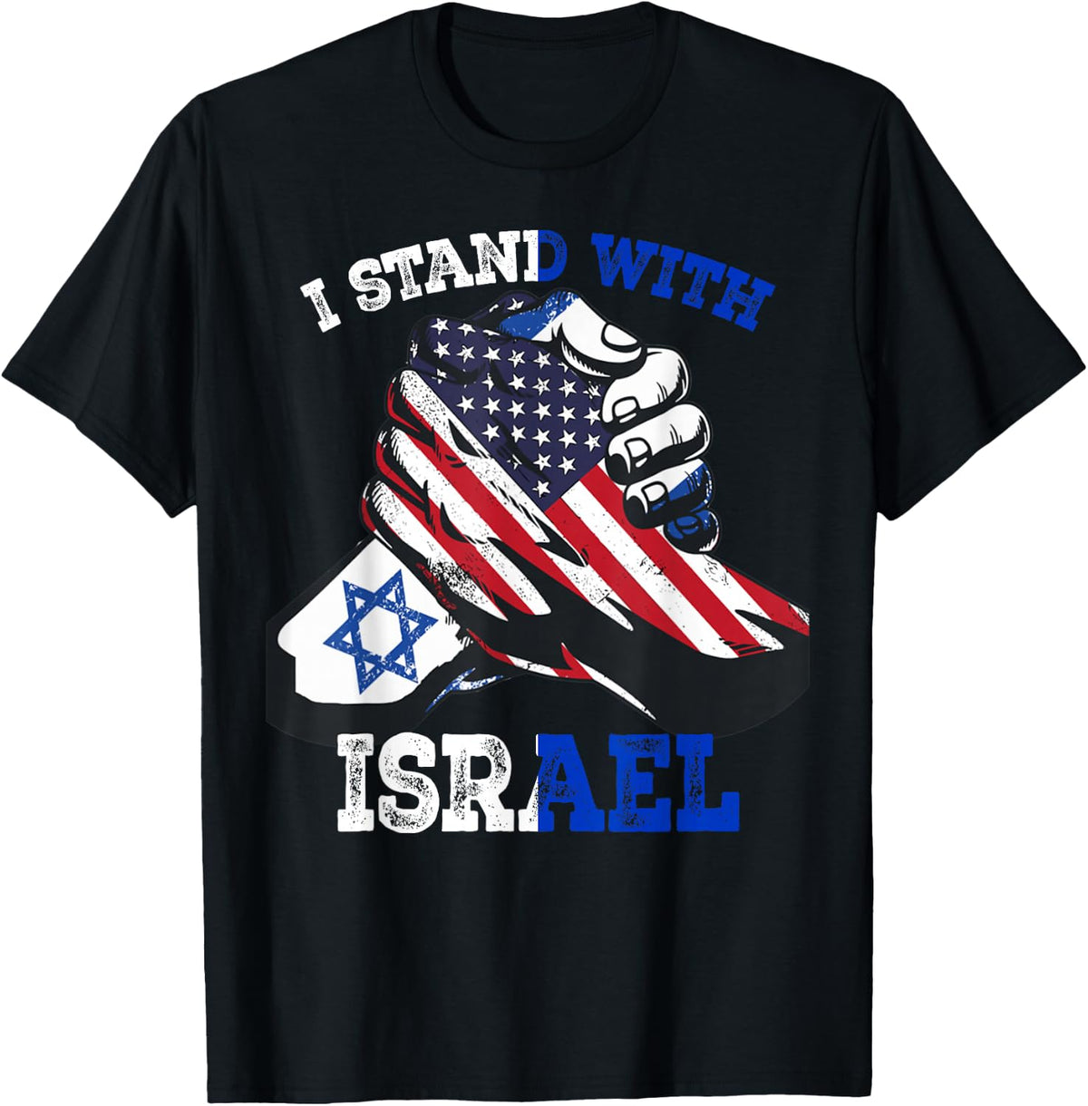 Support I Stand with Israel Jewish Heritage Israeli Flag T-Shirt