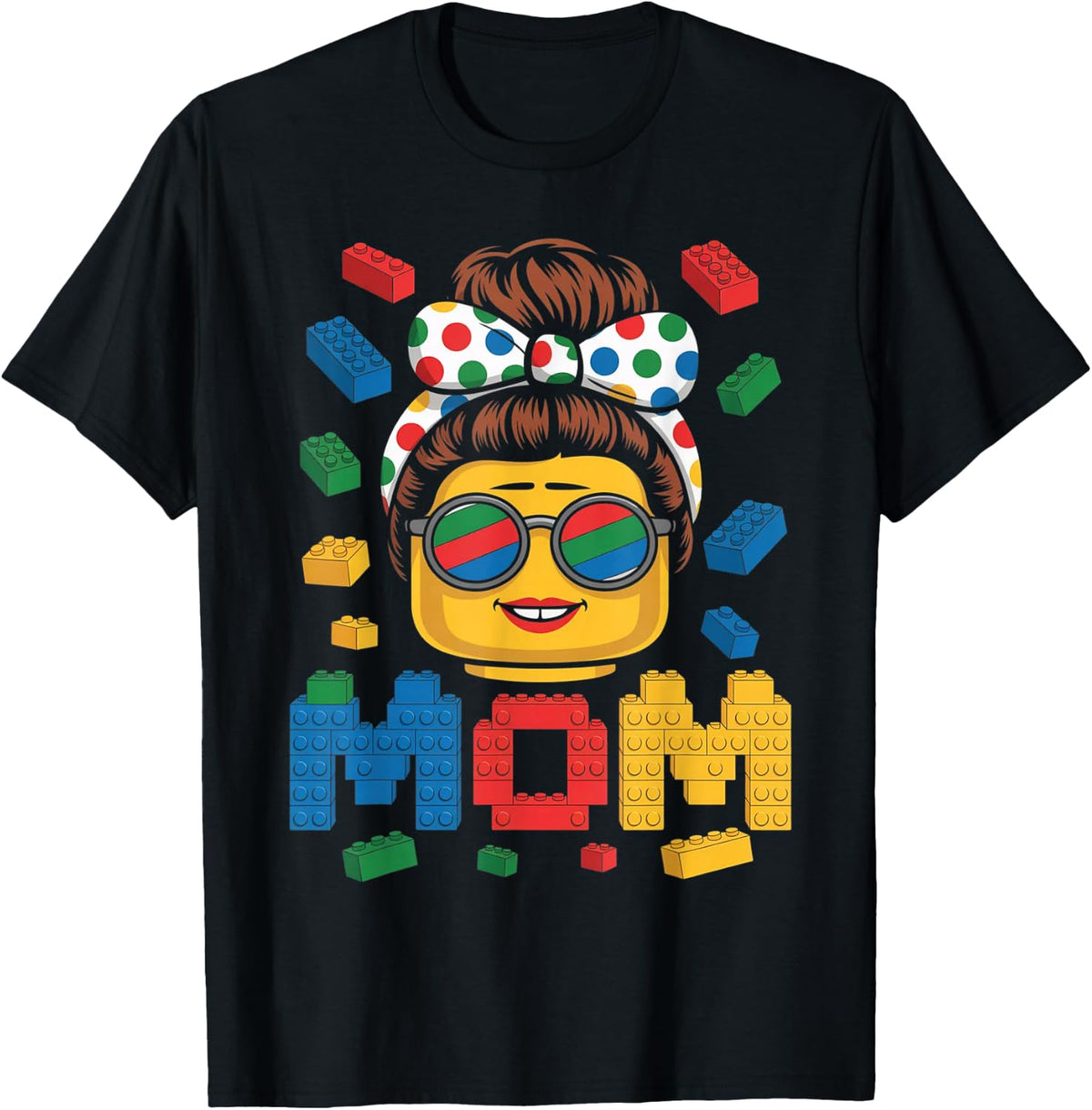 Family Mom Master Builder Building Bricks Blocks Mothers Day T-Shirt