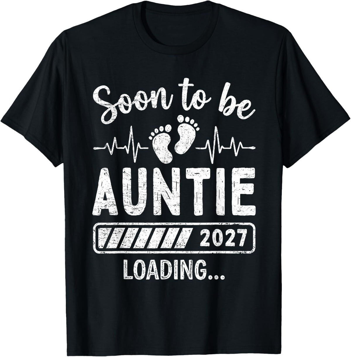 Retro Soon to Be Auntie 2027 Loading Pregnancy Announcement T-Shirt