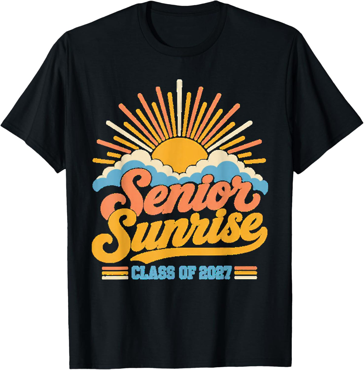 Senior Sunrise Class of 2027 Retro Graduation T-Shirt