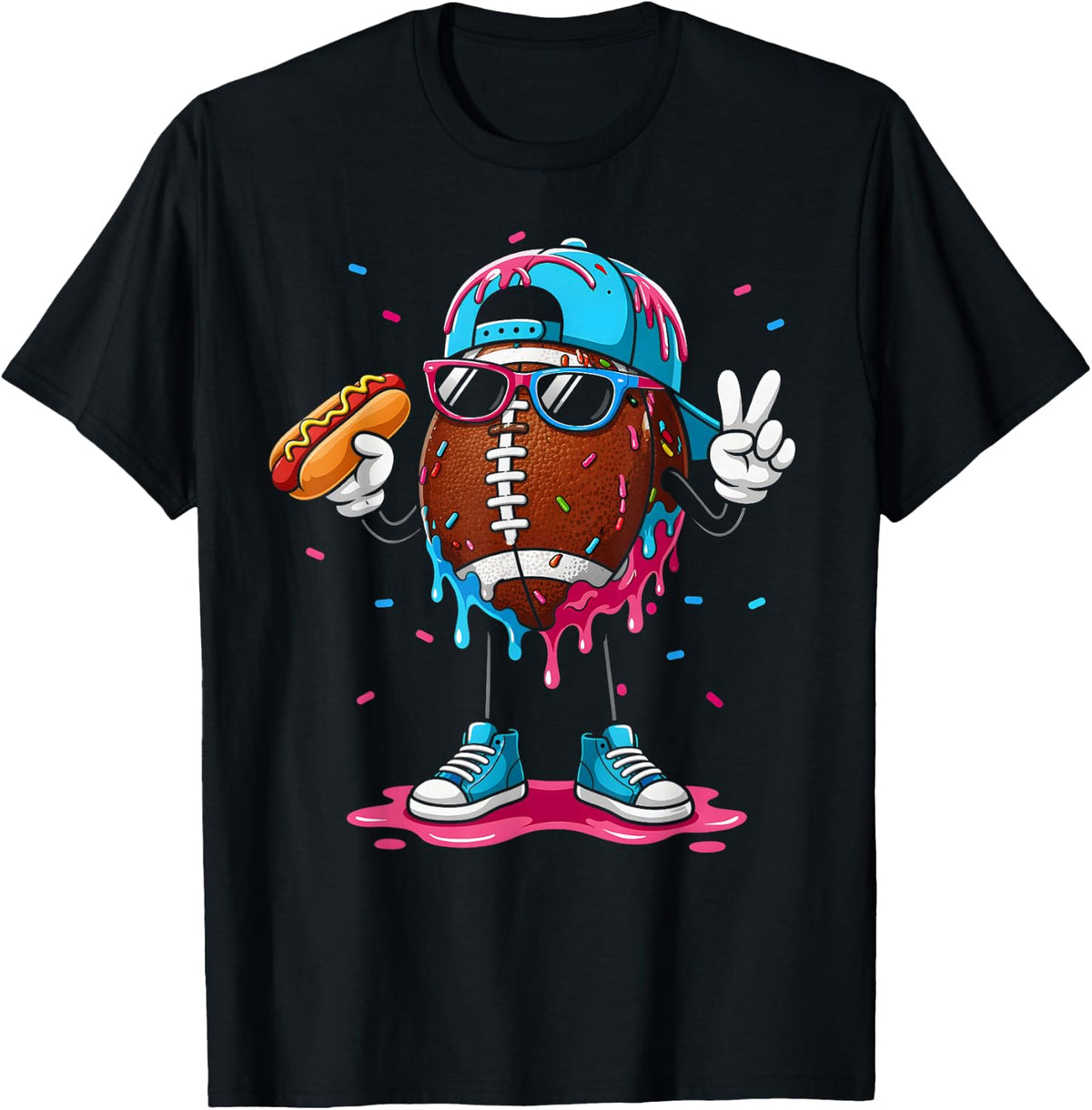 Football Drip Boys Football Ice Cream Youth Game Day T-Shirt