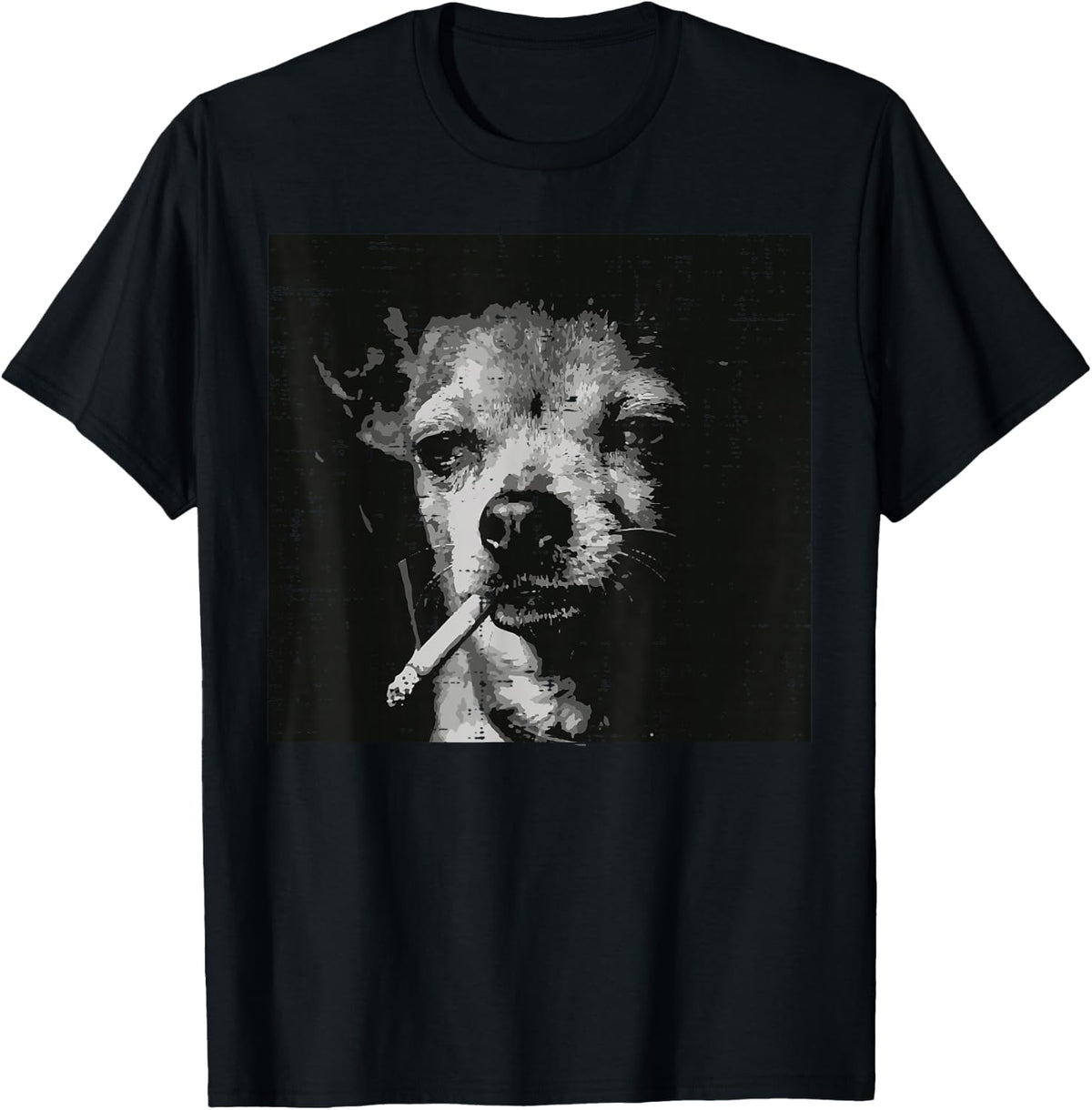Dog Chihuahua Face Smoking Funny Meme Cigarette Men Women T-Shirt