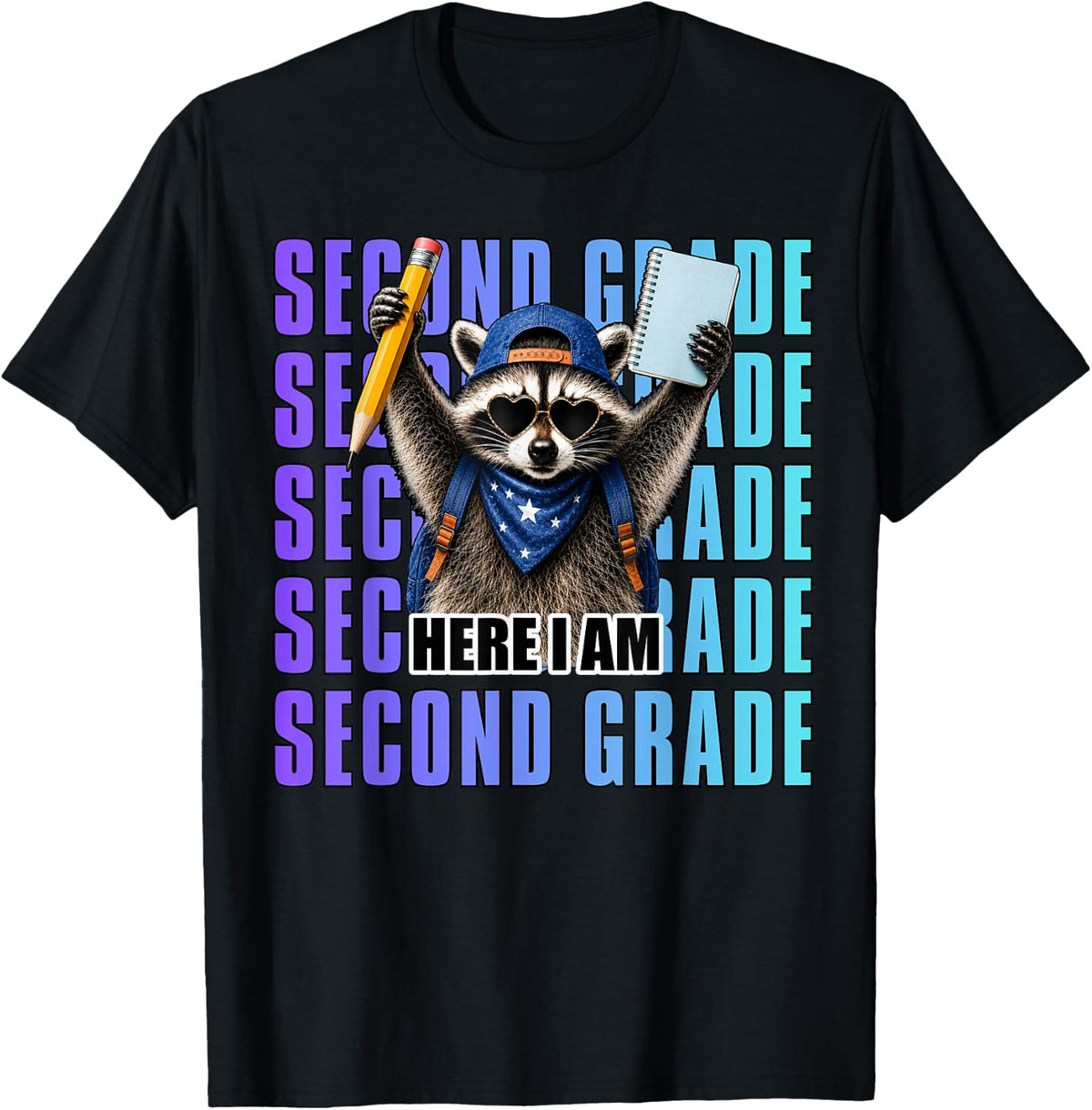 Second Grade First Day of School Raccoon 2nd Grade Teacher T-Shirt