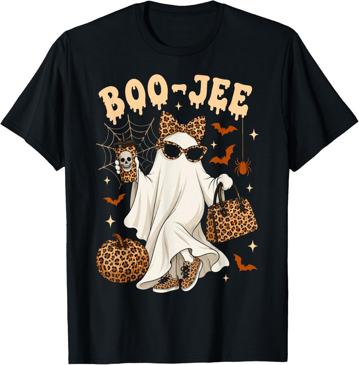 Halloween Boo JEE Ghost Leopard Boo JEE Women Girl Halloween T-Shirt