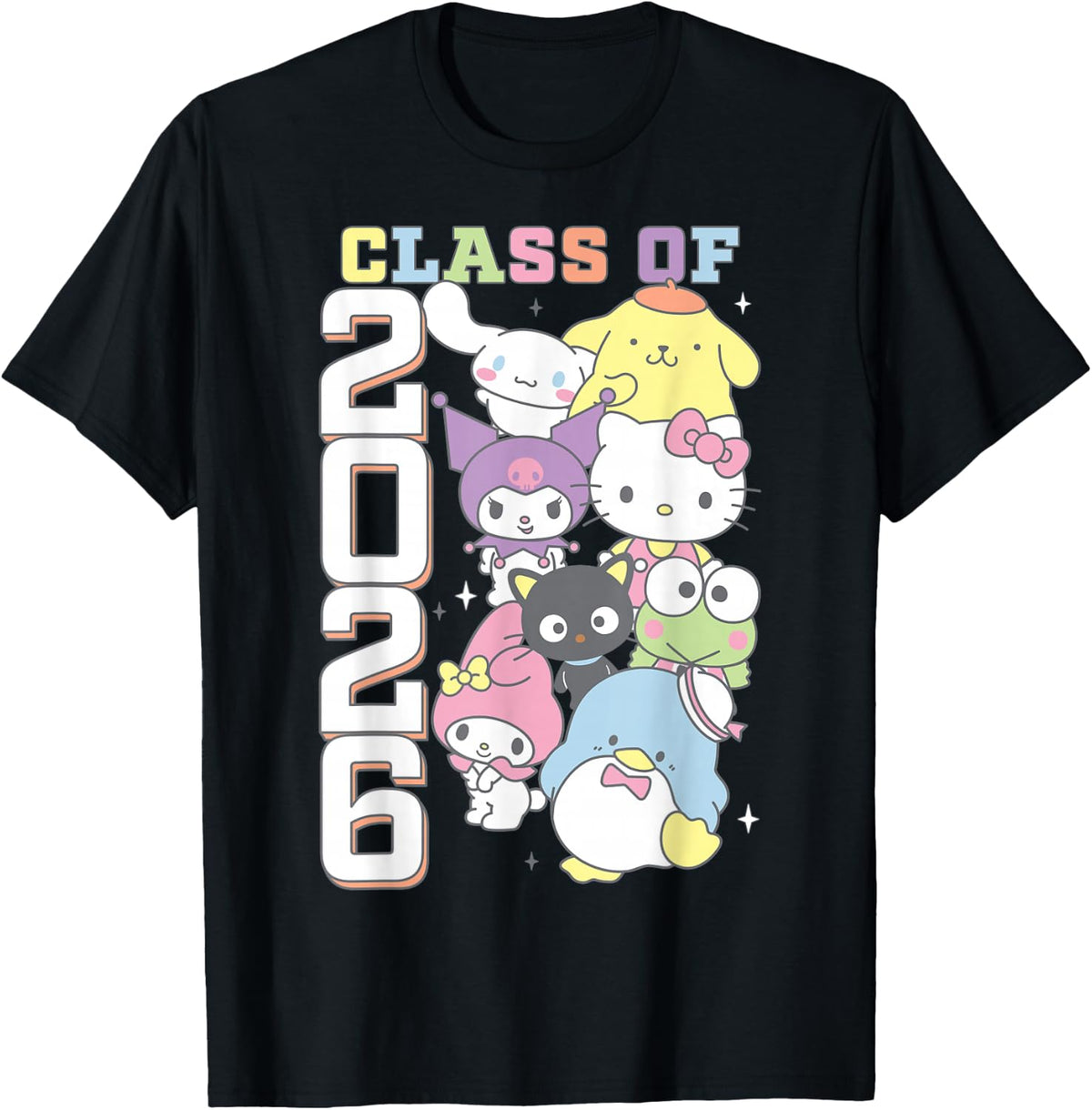 Hello Kitty and Friends Class of 2026 Colorful Graduation T-Shirt