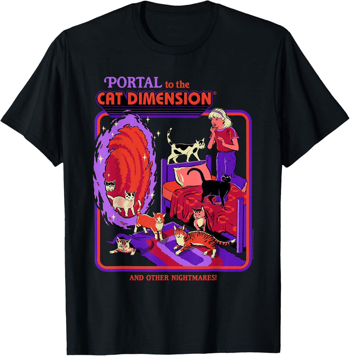 Cat Dimension Sci Fi Retro Vintage Funny Adult Humor T-Shirt