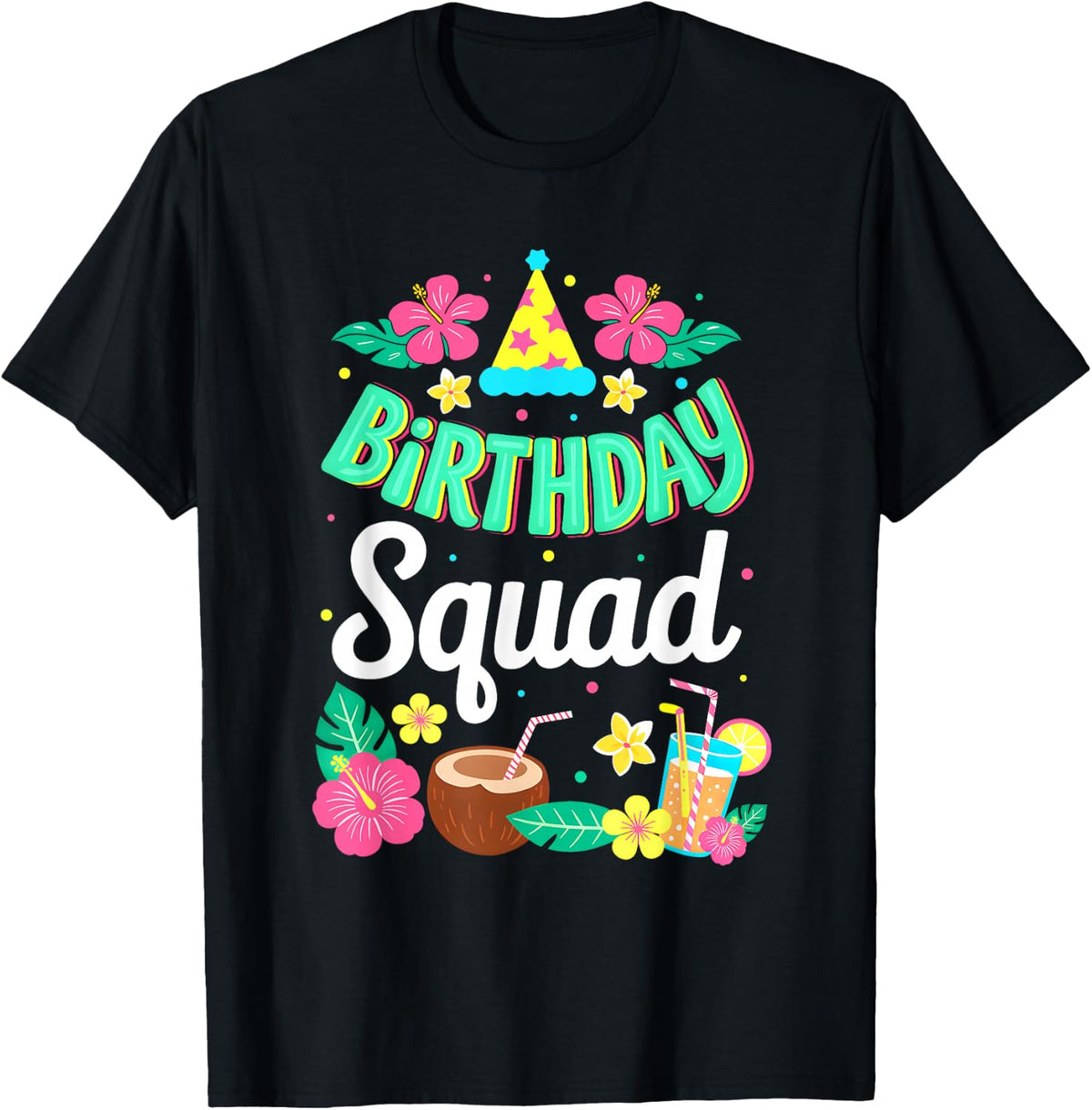 Hawaii Birthday Squad Luau Party Hawaiian Family Matching T-Shirt
