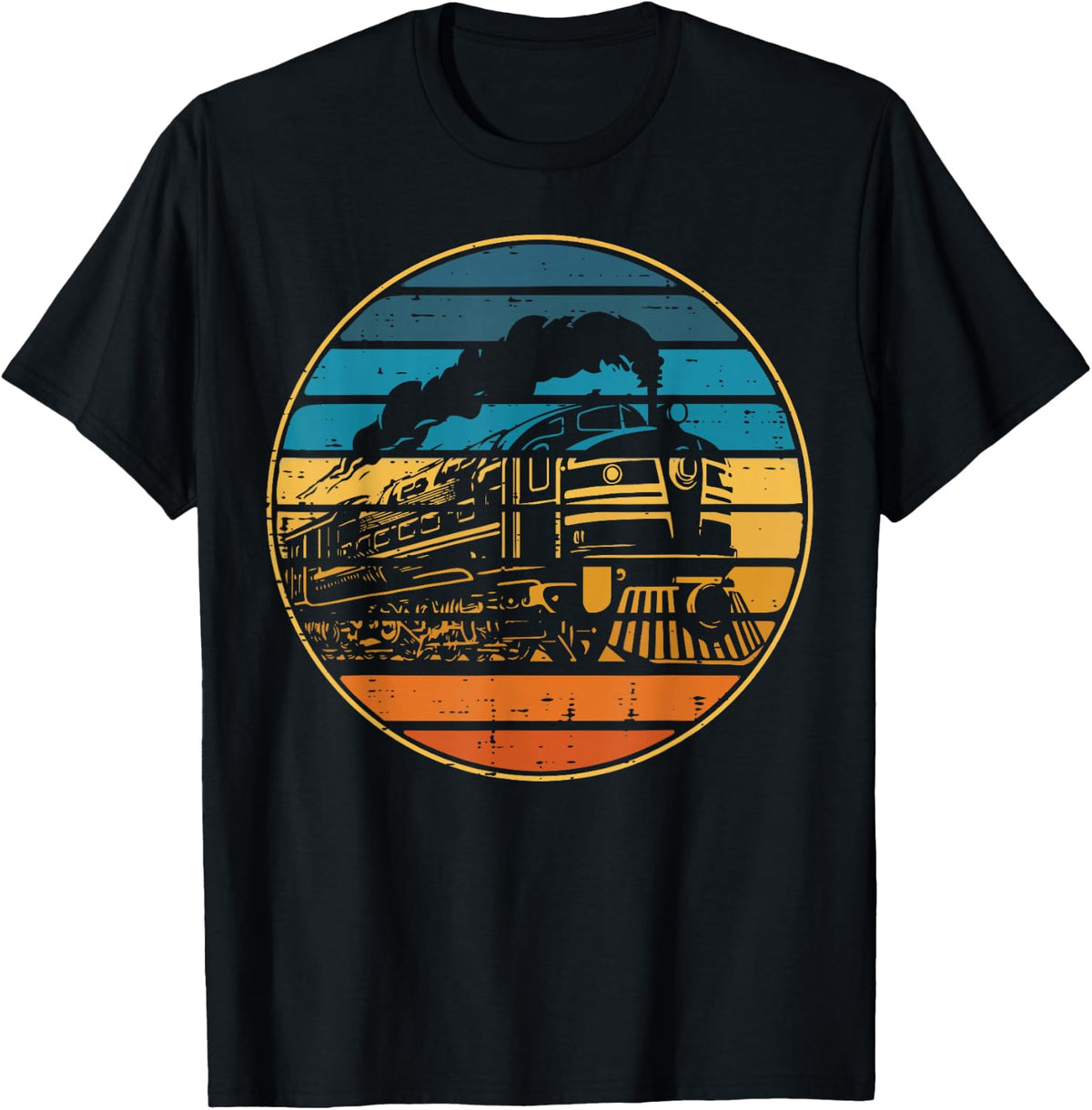 Train Locomotive Conductor Retro Railroad Boys Kids Men Teen T-Shirt