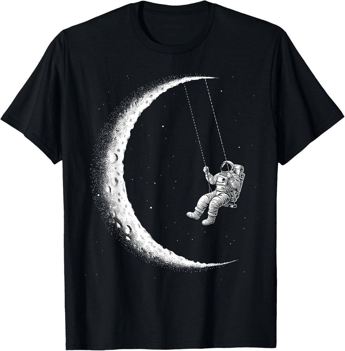 Astronaut Moon Swing Stars Outer Space Men Galaxy Astronomy T-Shirt